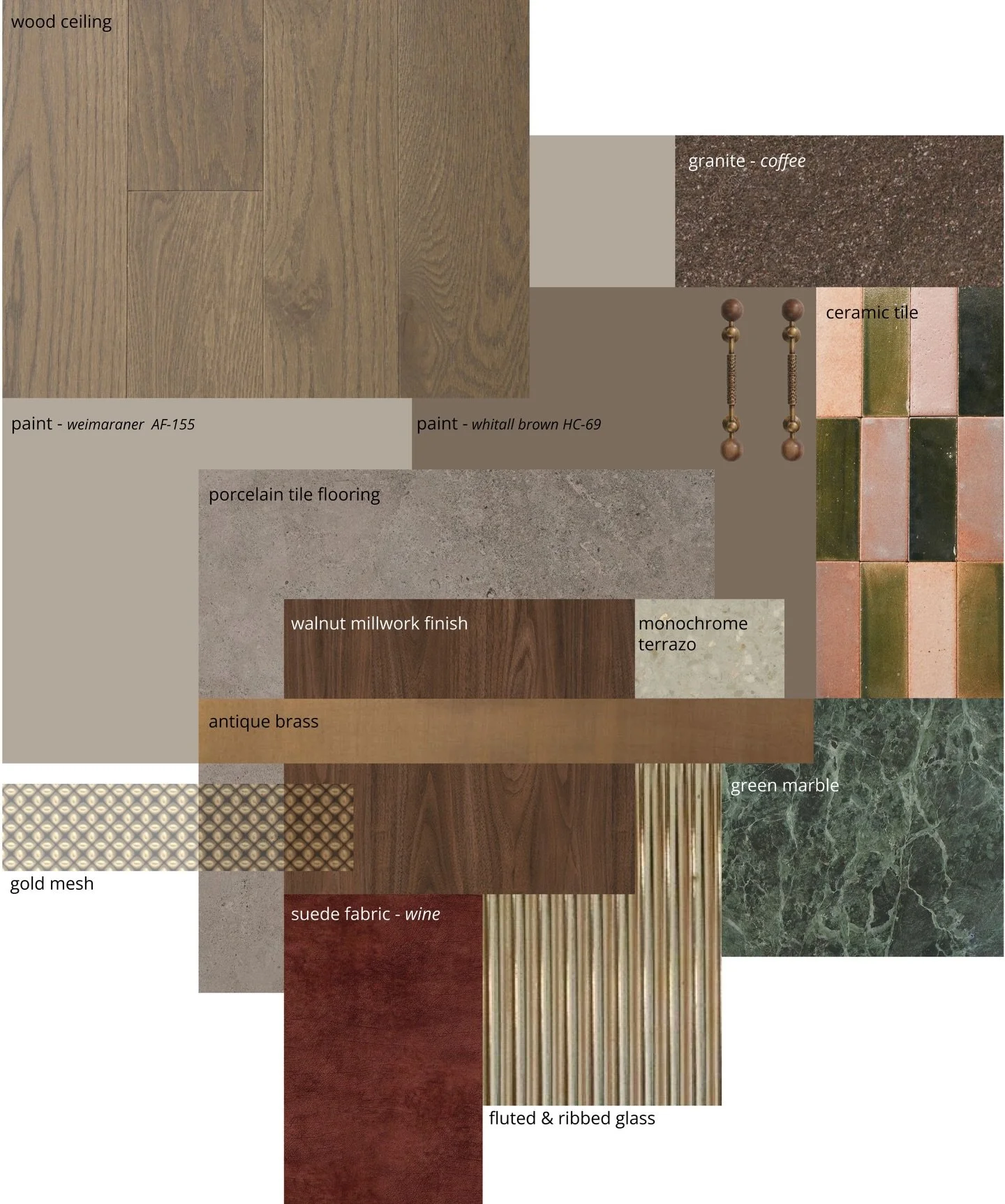 Tips on material boards and designing with intent:

&bull; Start with a clear concept and mood, or let a single element such as a paint colour or light fixture guide the direction
&bull; Establish walls and flooring as the foundational canvas
&bull; 