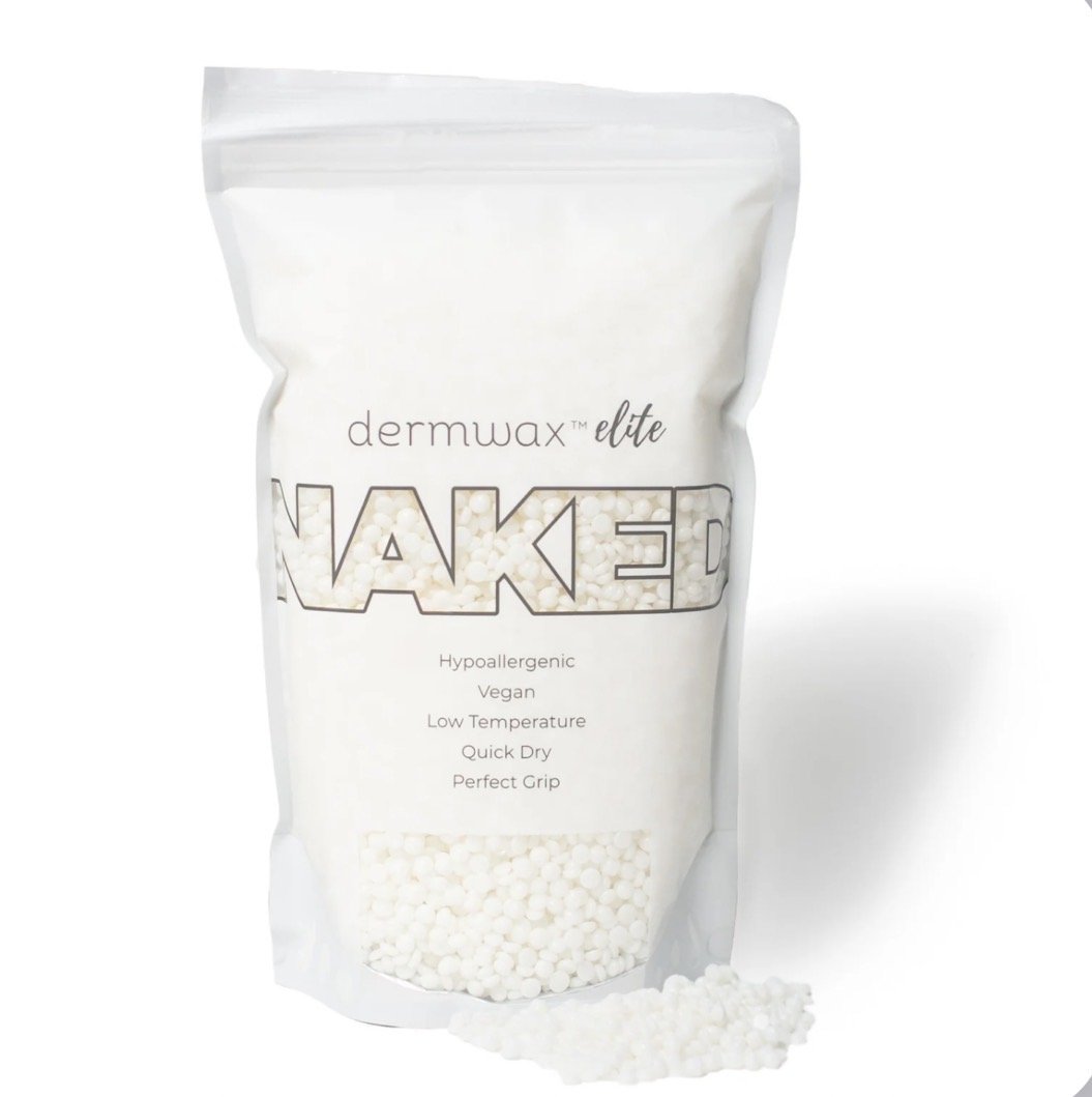 Dermawax Elite NAKED Shimmer Clear Hard Wax Beads 2 LB