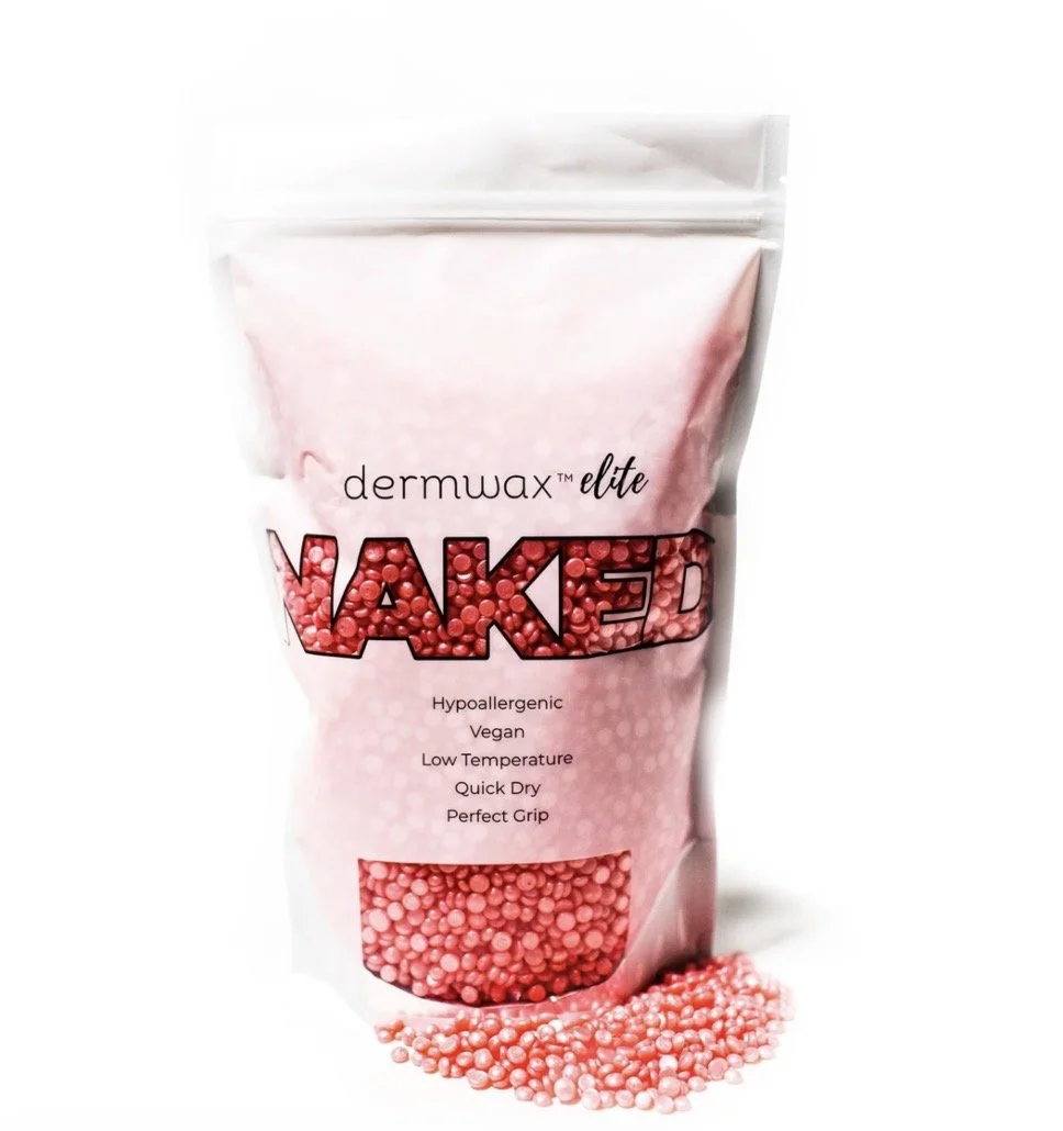 Dermawax Elite NAKED Shimmer Pink Hard Wax Beads 2 LB