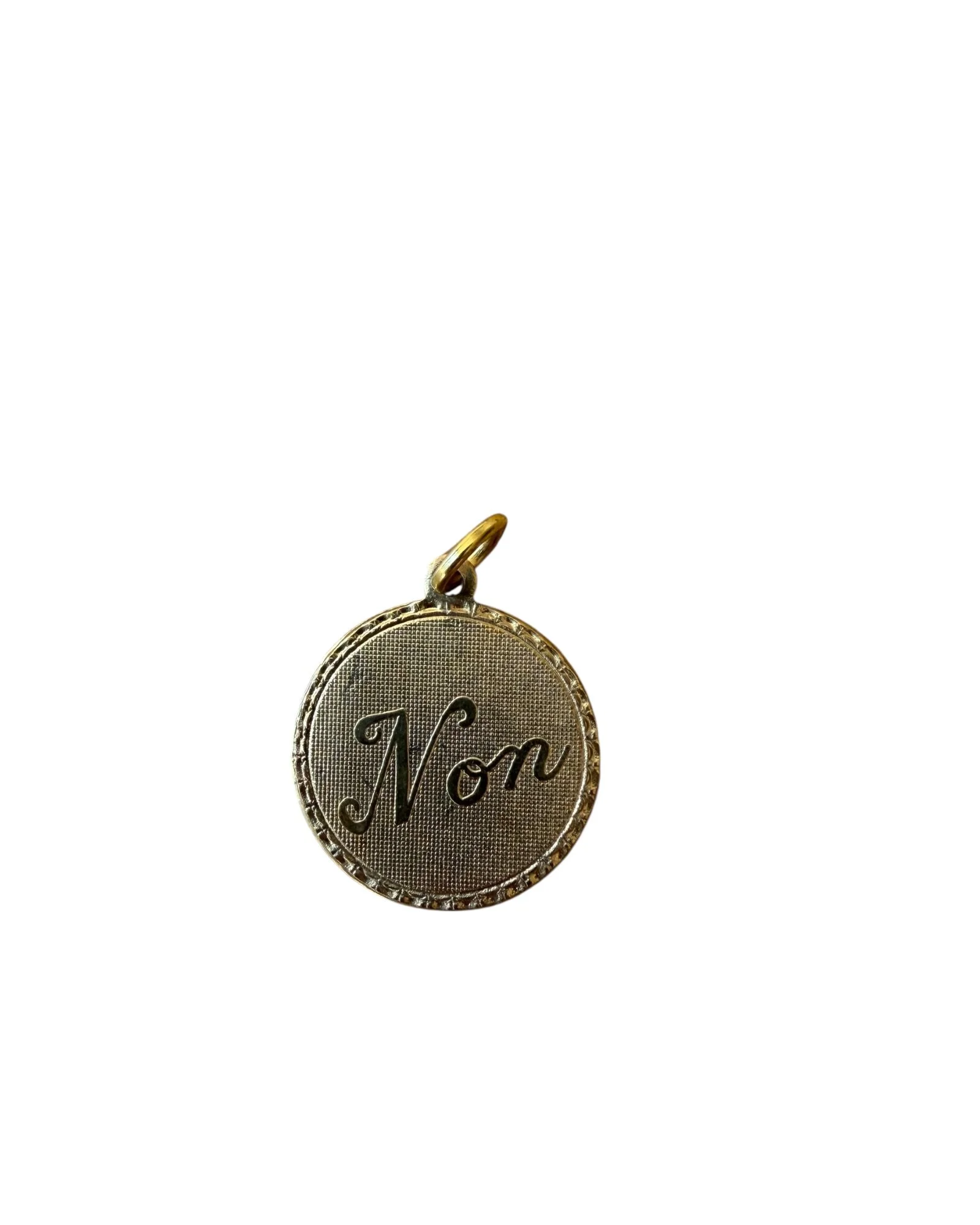 Vintage Small Round Non Brass Charm