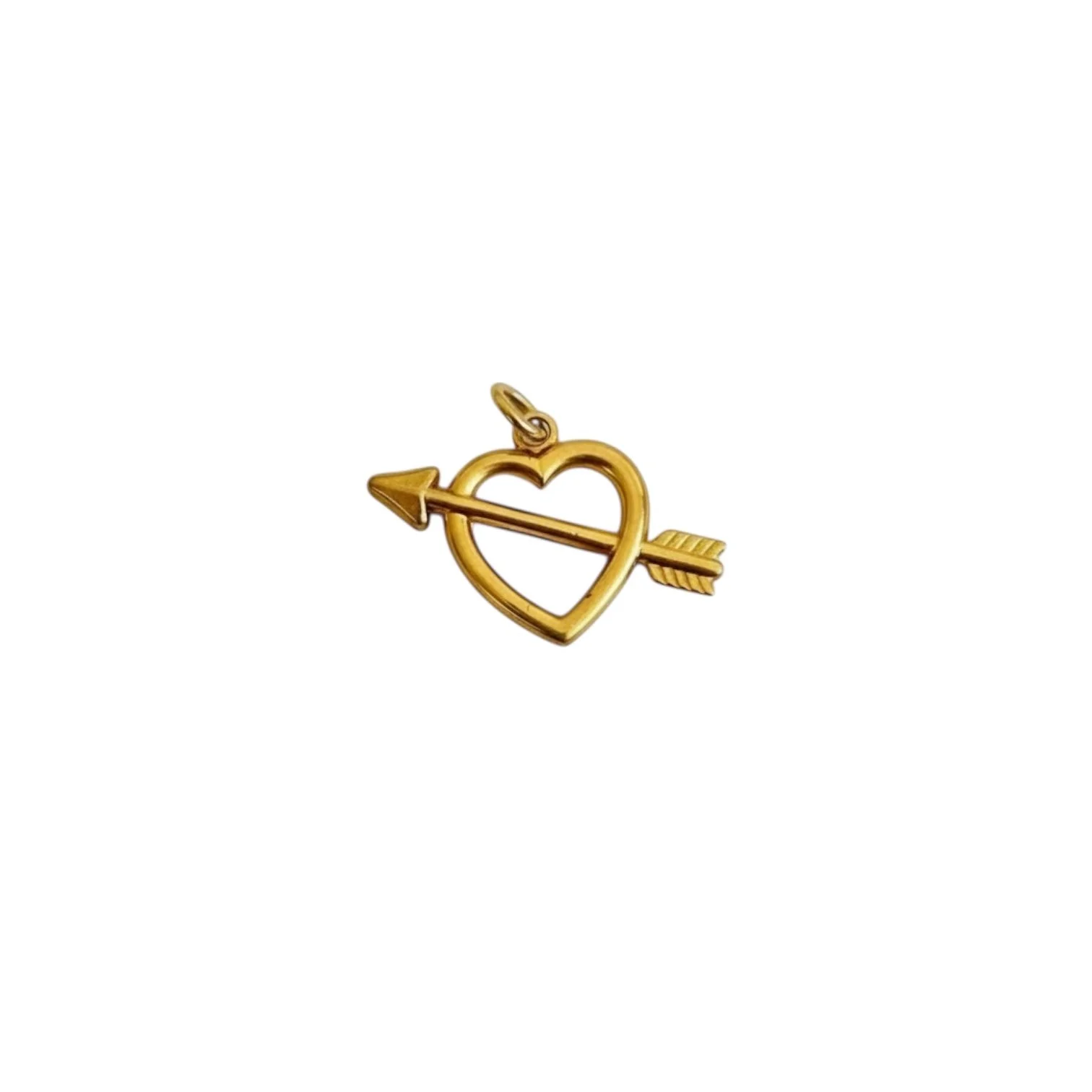 Vintage Heart with Arrow Brass Charm