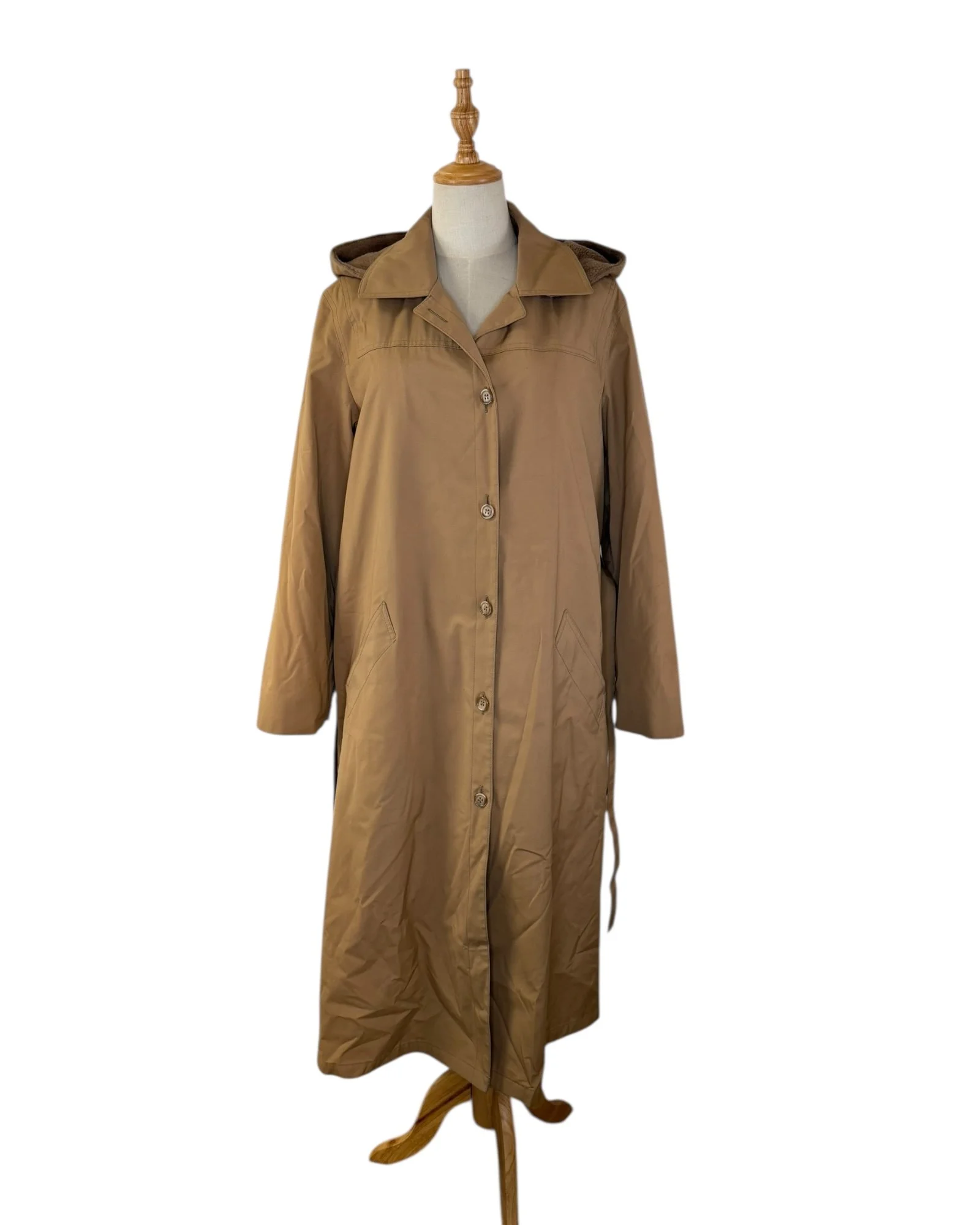 Vintage 1960s/1970s London Fog Belted Maincoat Trench Coat with Hood