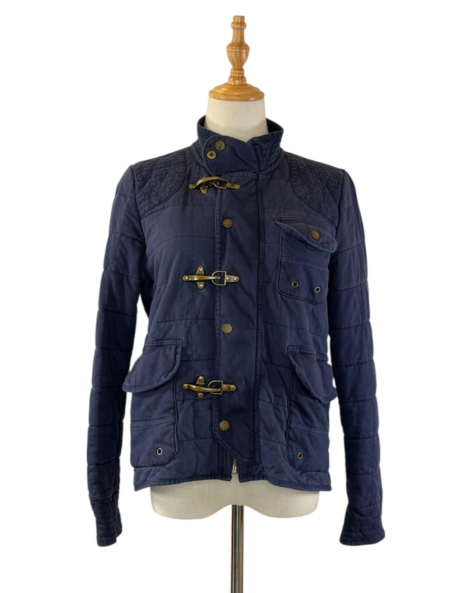 Vintage Y2K Lauren Jeans Co. Ralph Lauren Navy Quilted Fireman Jacket