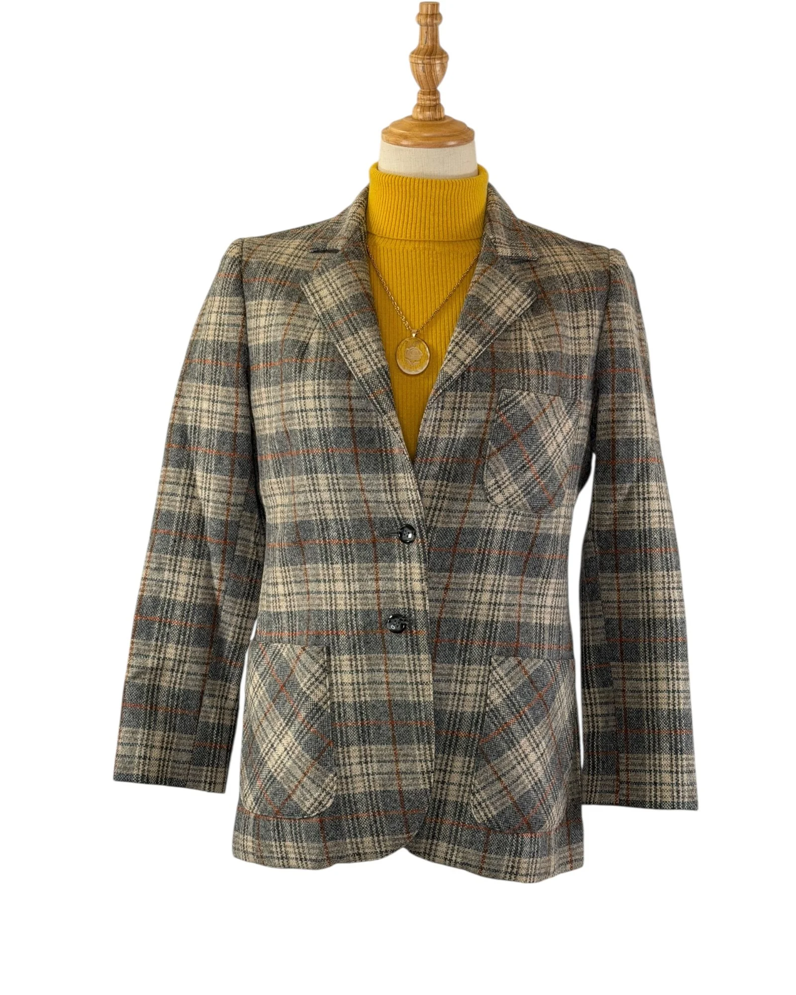 Vintage 1970s/1980s Plaid Wool Panther Blazer