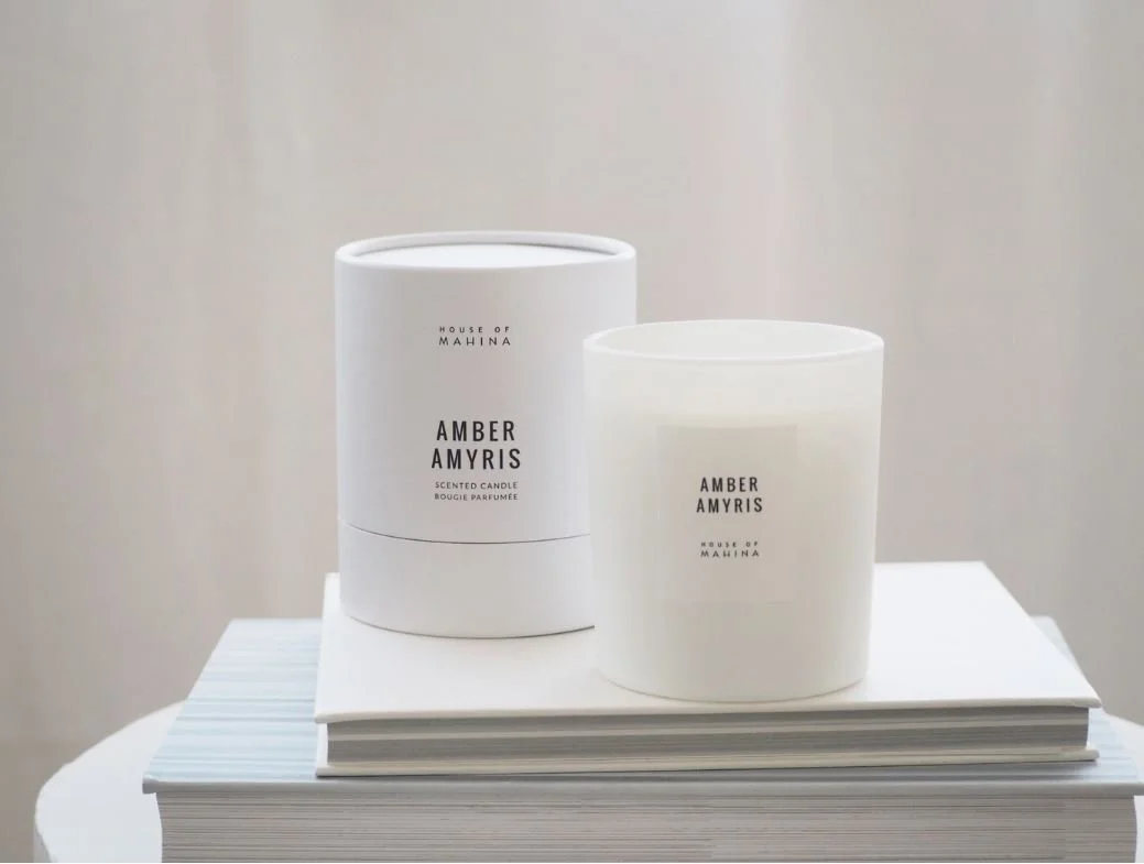 House of Mahina 12 oz Candle - Amber Amyris