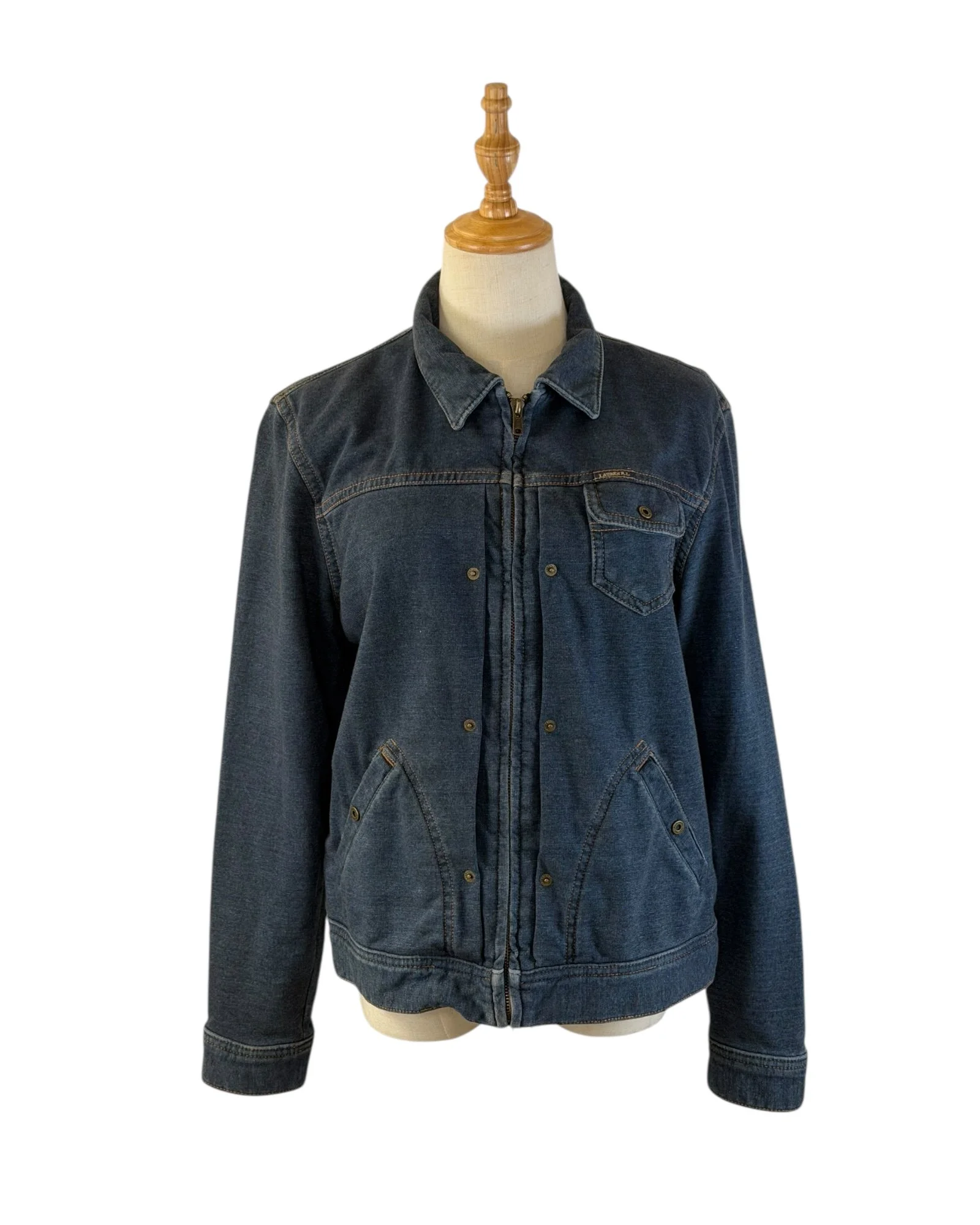 Vintage 90s Ralph Lauren Dry Goods Ralph Lauren Soft Denim Zip-up Jacket