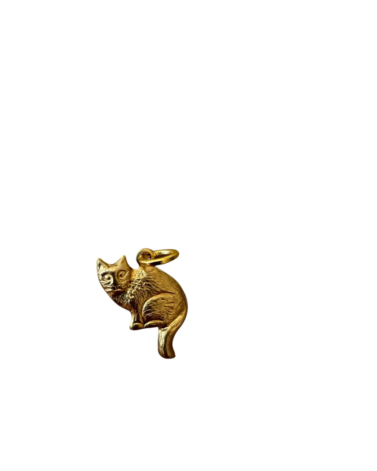Vintage Cat Brass Charm