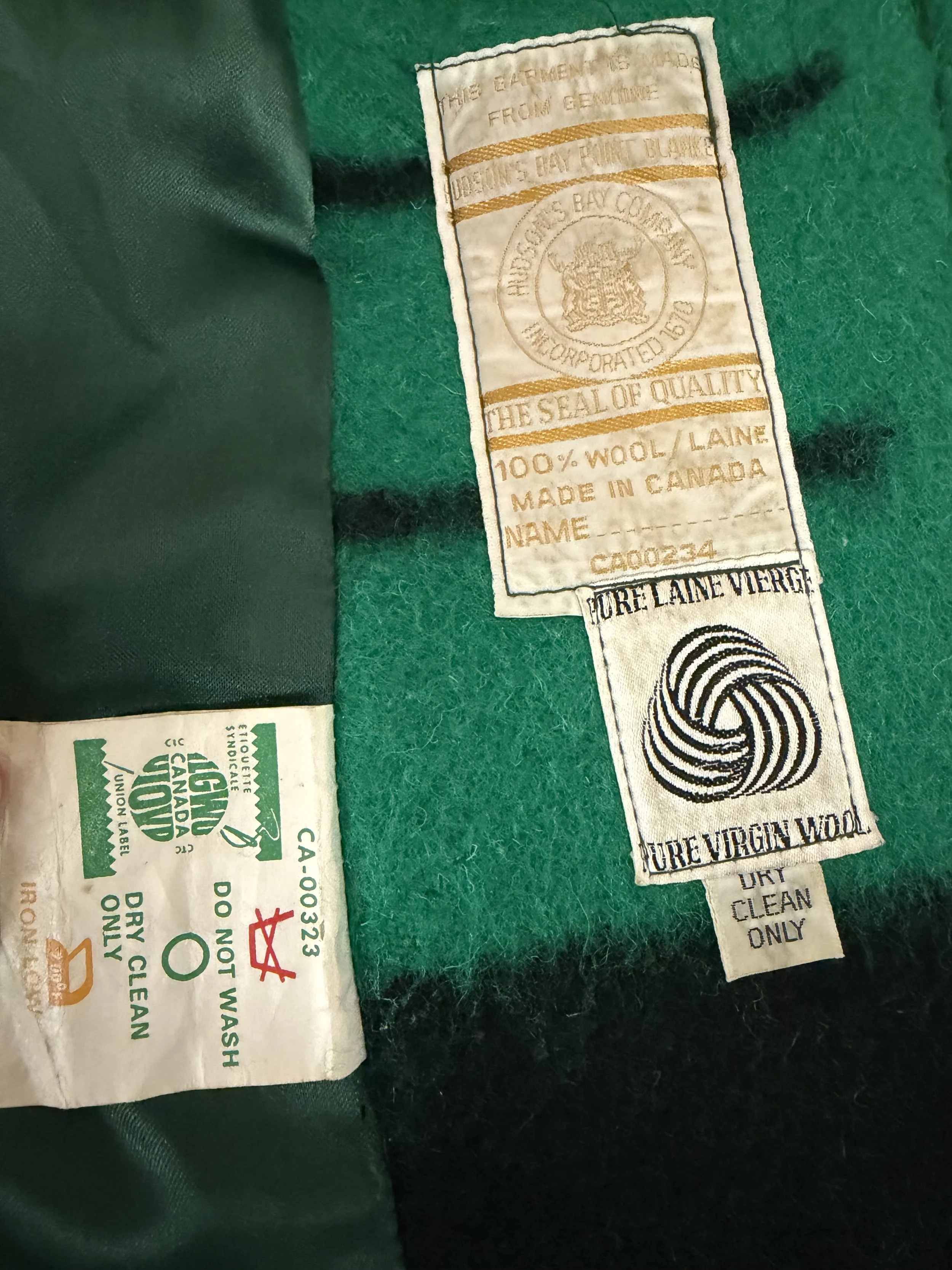 Hudson's Bay Point Blanket Coat Green (3).jpeg