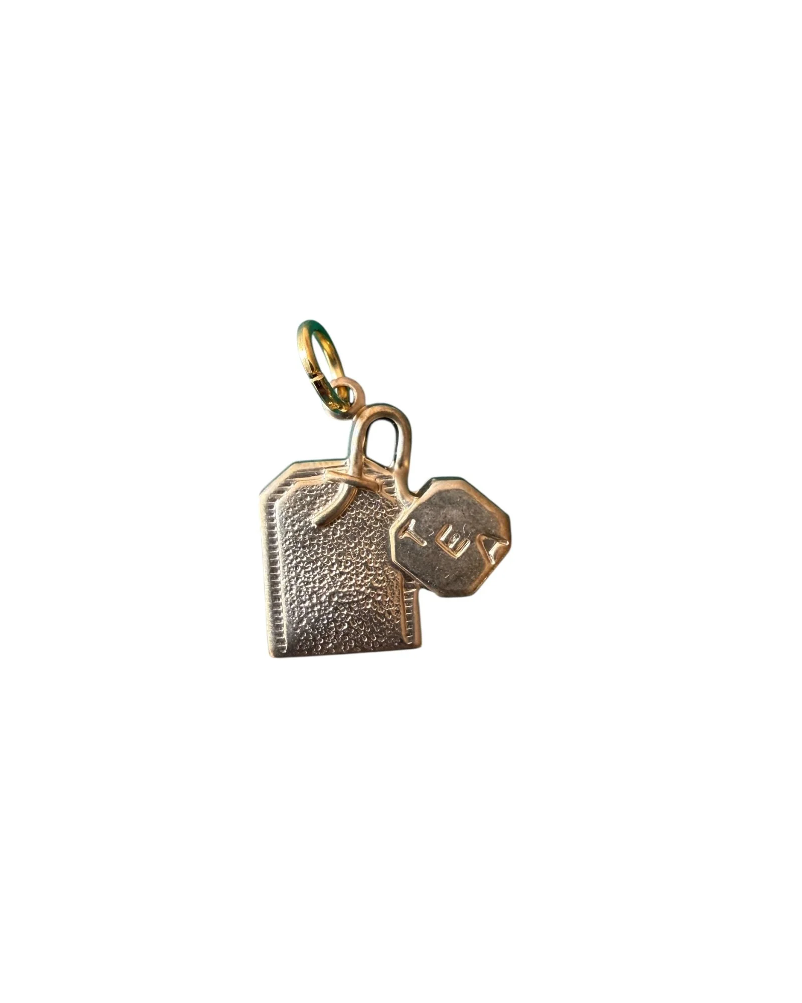 Vintage Tea Bag Brass Charm