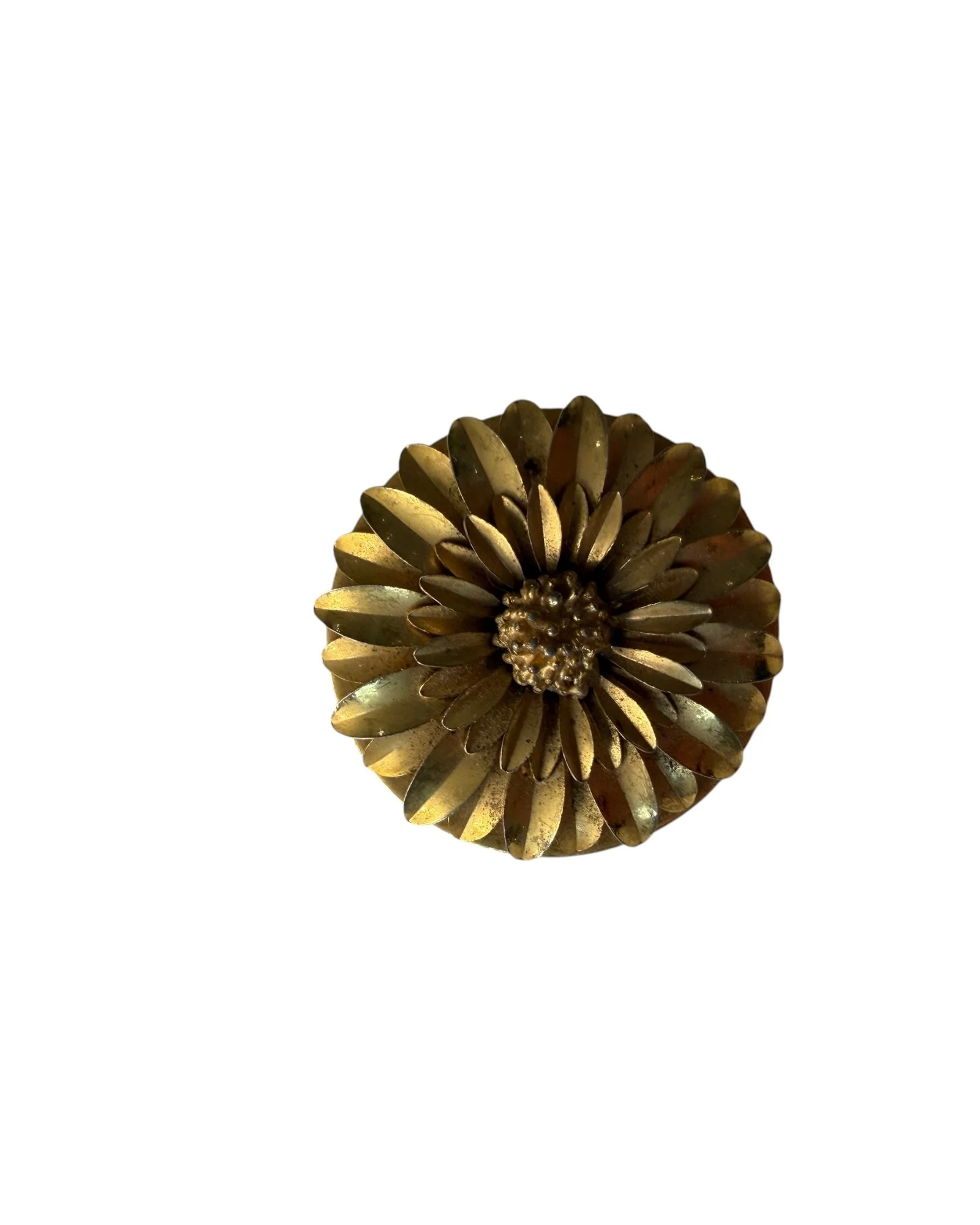 Vintage Gold Toned Flower Pendant Brooch