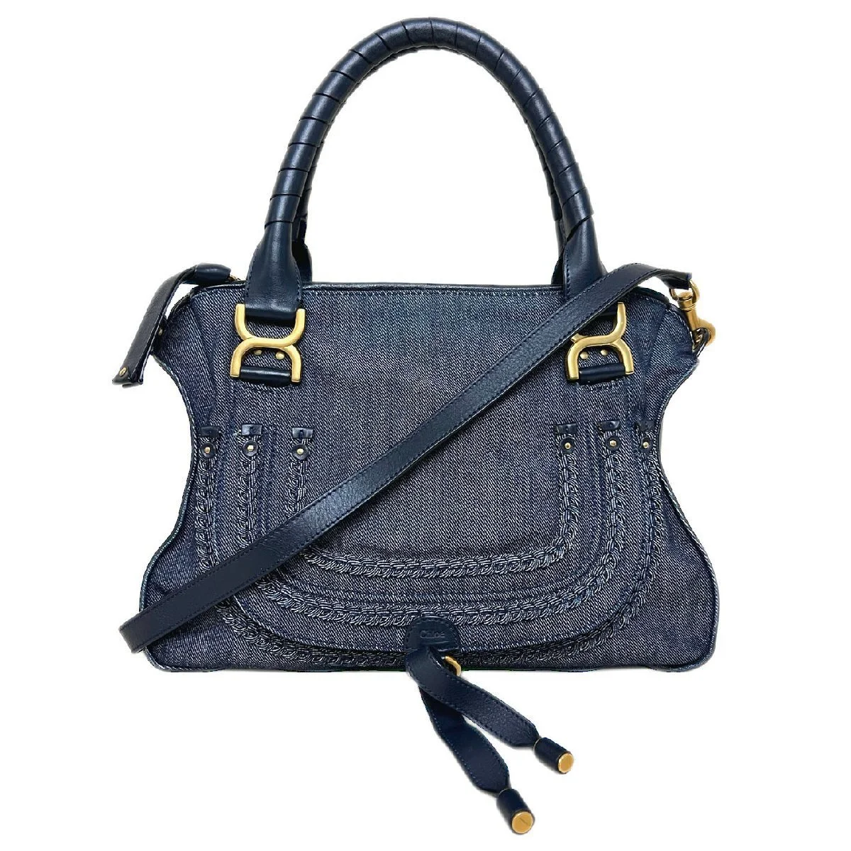 Chloe Marcie Medium Denim 2-Way Satchel