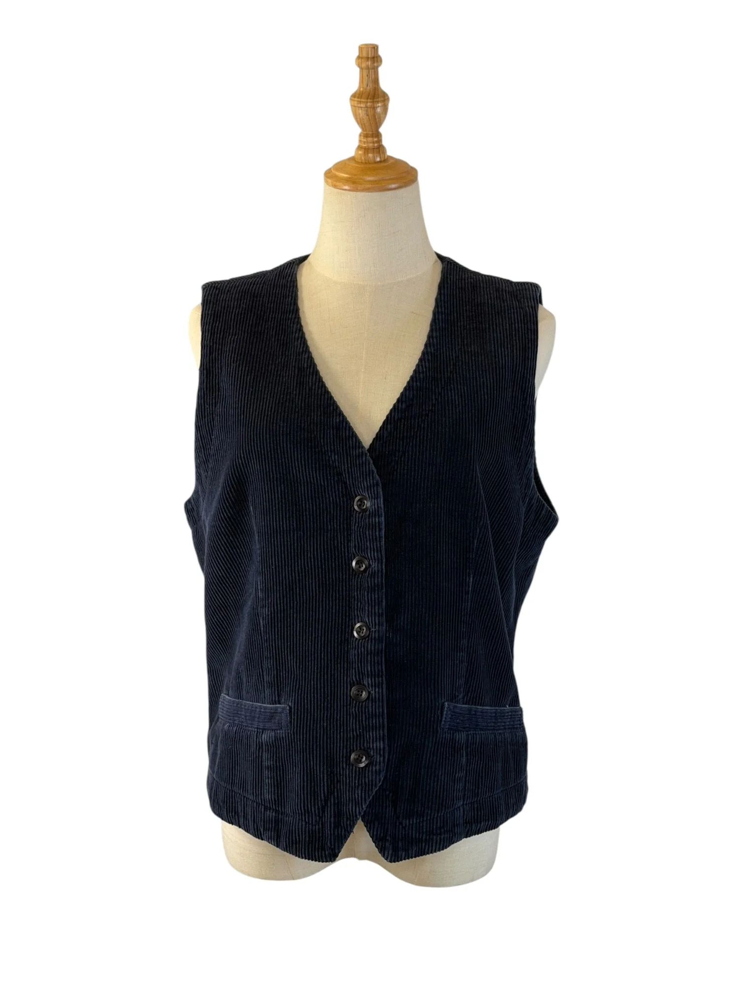 Vintage 80s Westport Ltd. Navy Blue Corduroy Vest