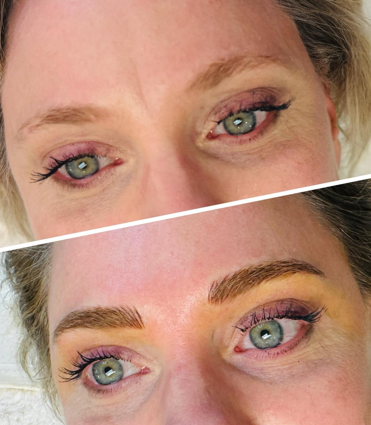 Woman's portfolio image with eyebrow nanoblading