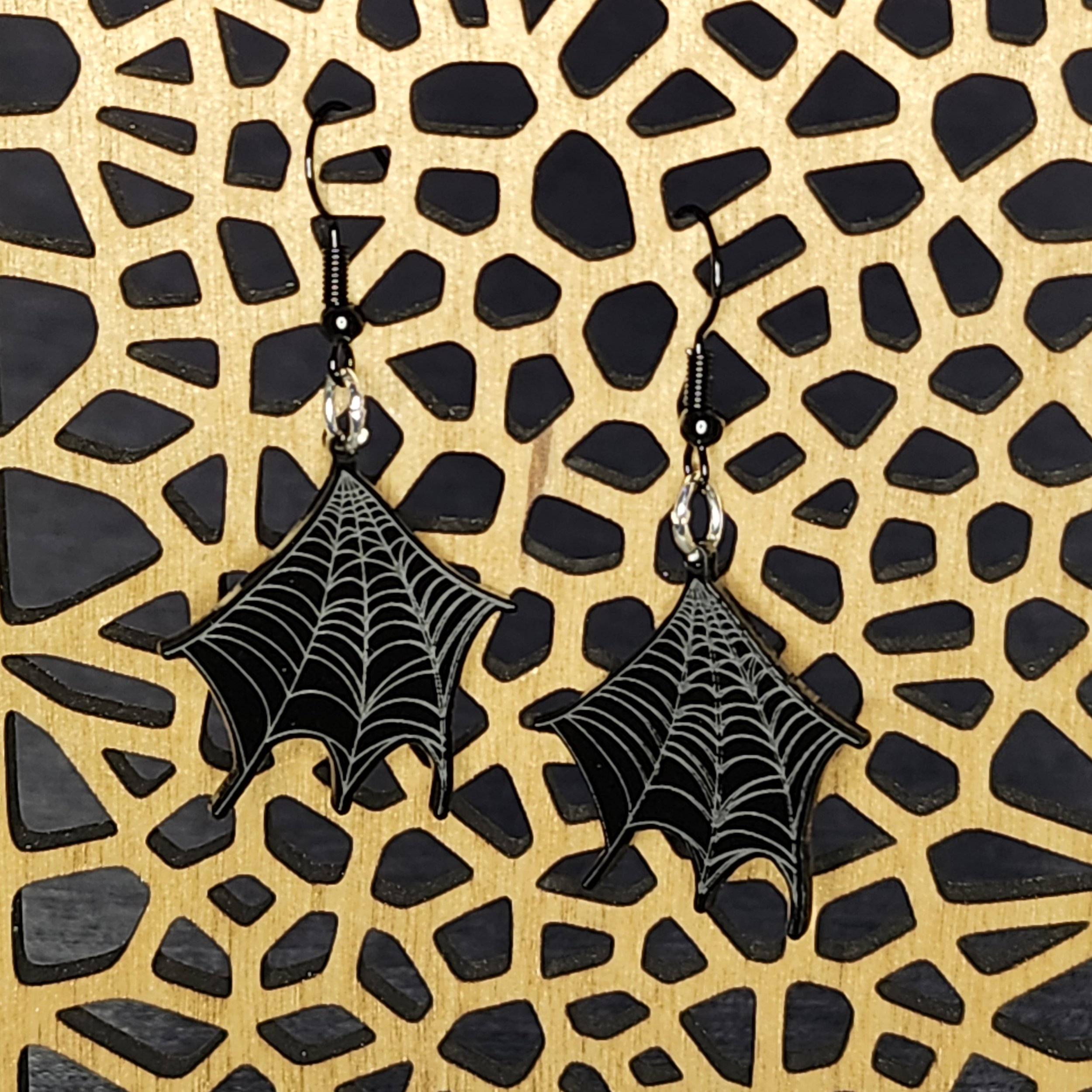 Spider web earrings