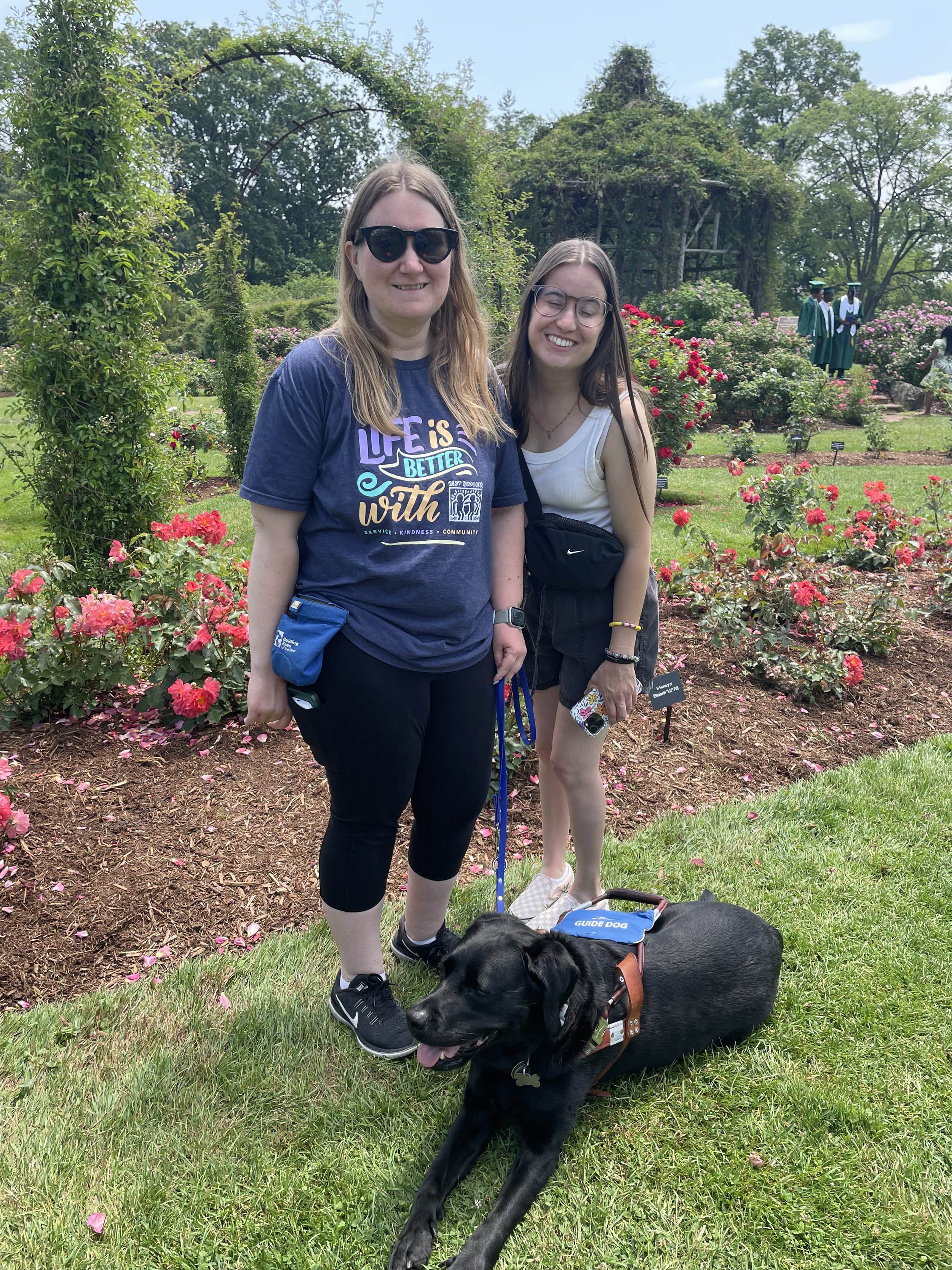 Lindsay, Leslie, and Eve in Elizabeth Garden.