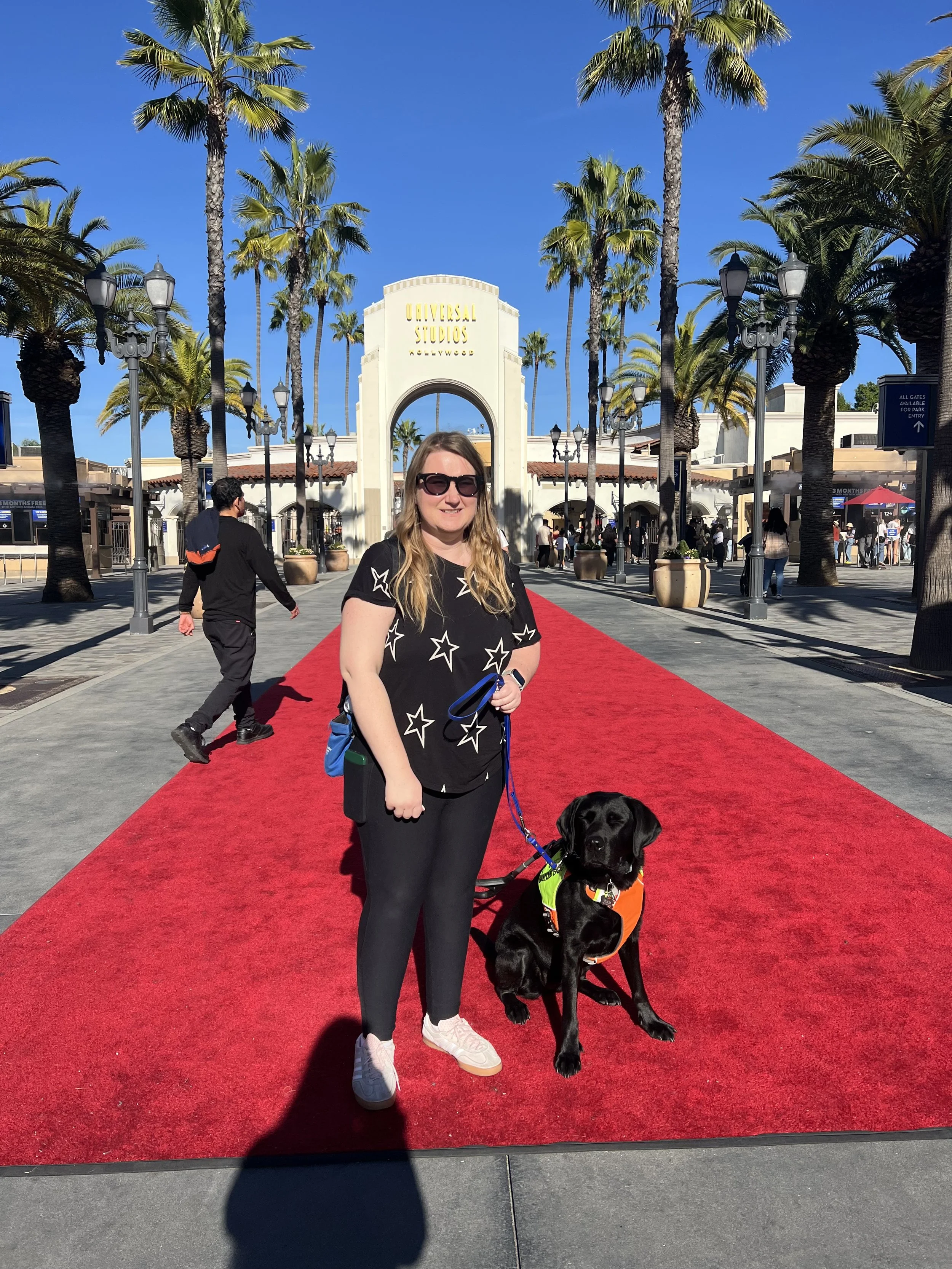 Lindsay and Eve on the red carpet at Universal Studios Hollywood.