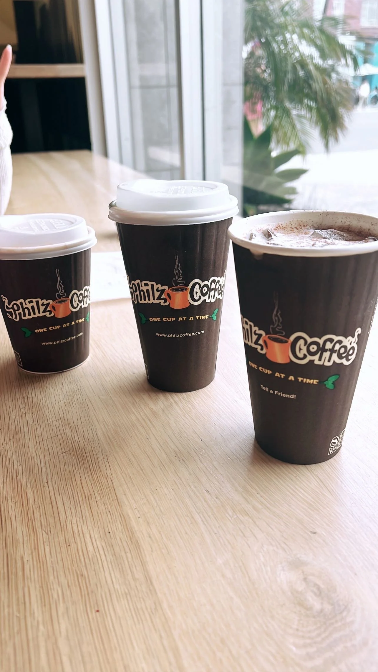Three cups of Phil’s coffee.