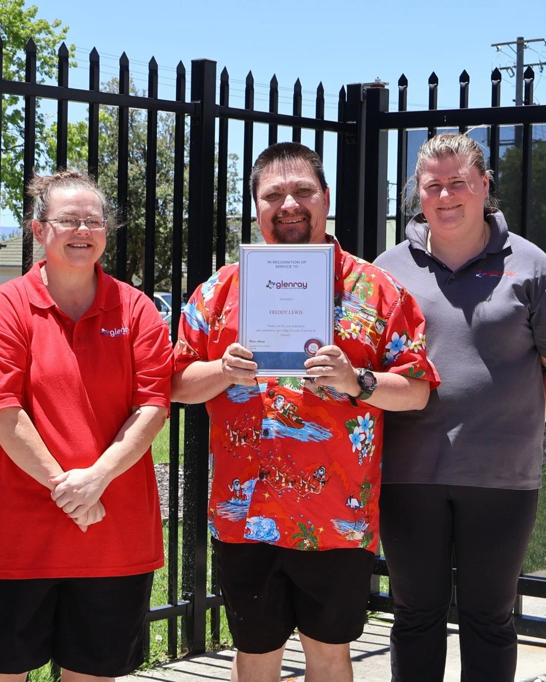 Yesterday we celebrated our Glenray Supported Employees from our Laundry and Industrial Services teams. 

Service milestones:
🌟 Mia Somervaille, 10 years
🌟 Kyle Harrington, 10 years
🌟 Dale Robertson, 10 years
🌟 Amy Matthews, 15 years
🌟 Freddy Le