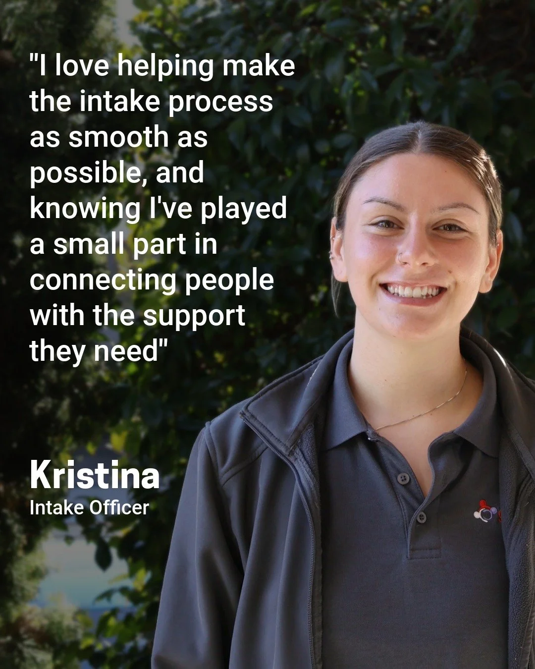 Meet Kristina! 

If you've enquired about Glenray's services or visited one of our sites recently, you've probably met our friendly Intake Officer, Kristina.

As one of the first people participants and families meet, Kristina is passionate about mak