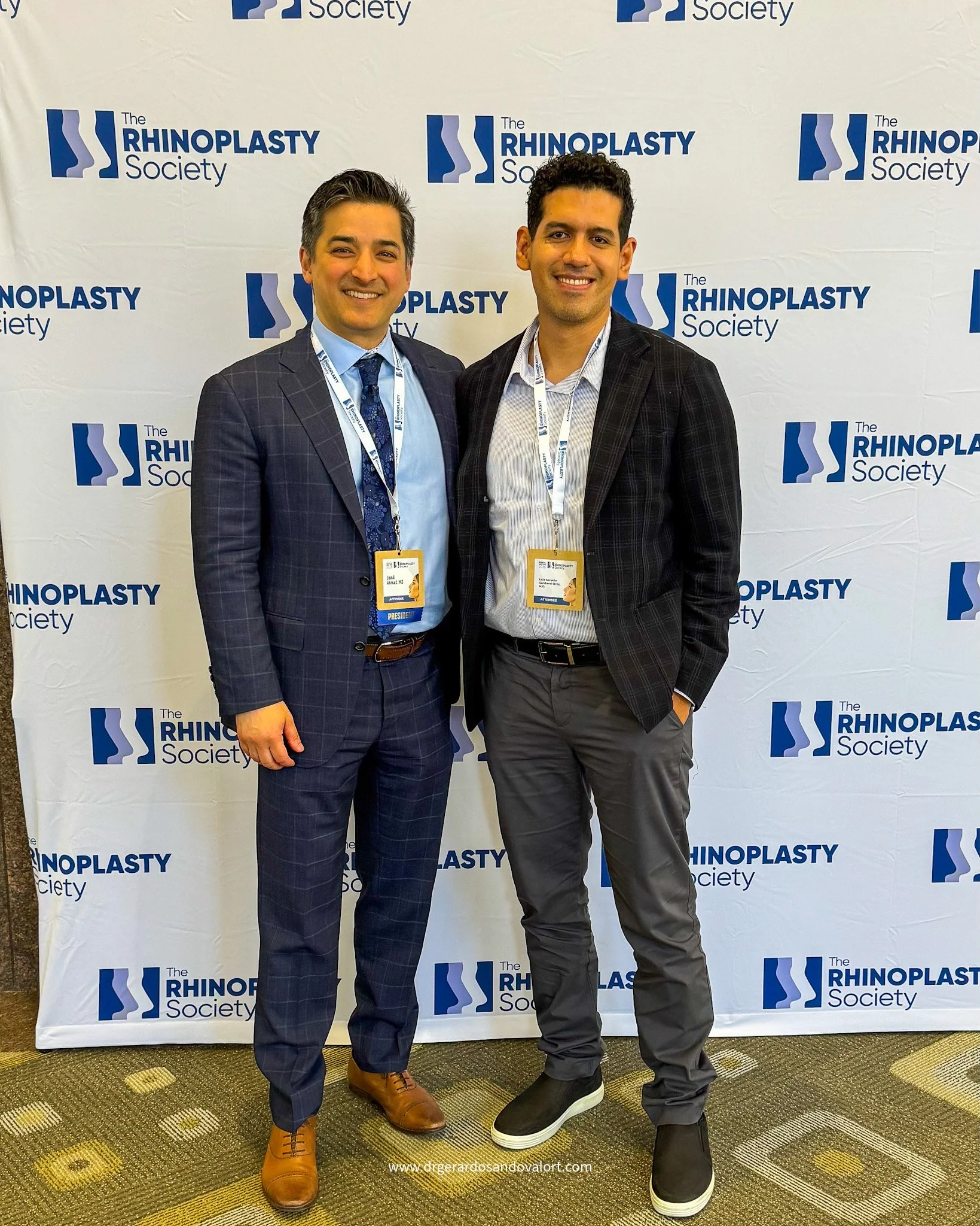Dr Luis Gerardo Sandoval junto al presidente de The Rhinoplasty Society Dr Jamil Ahmad