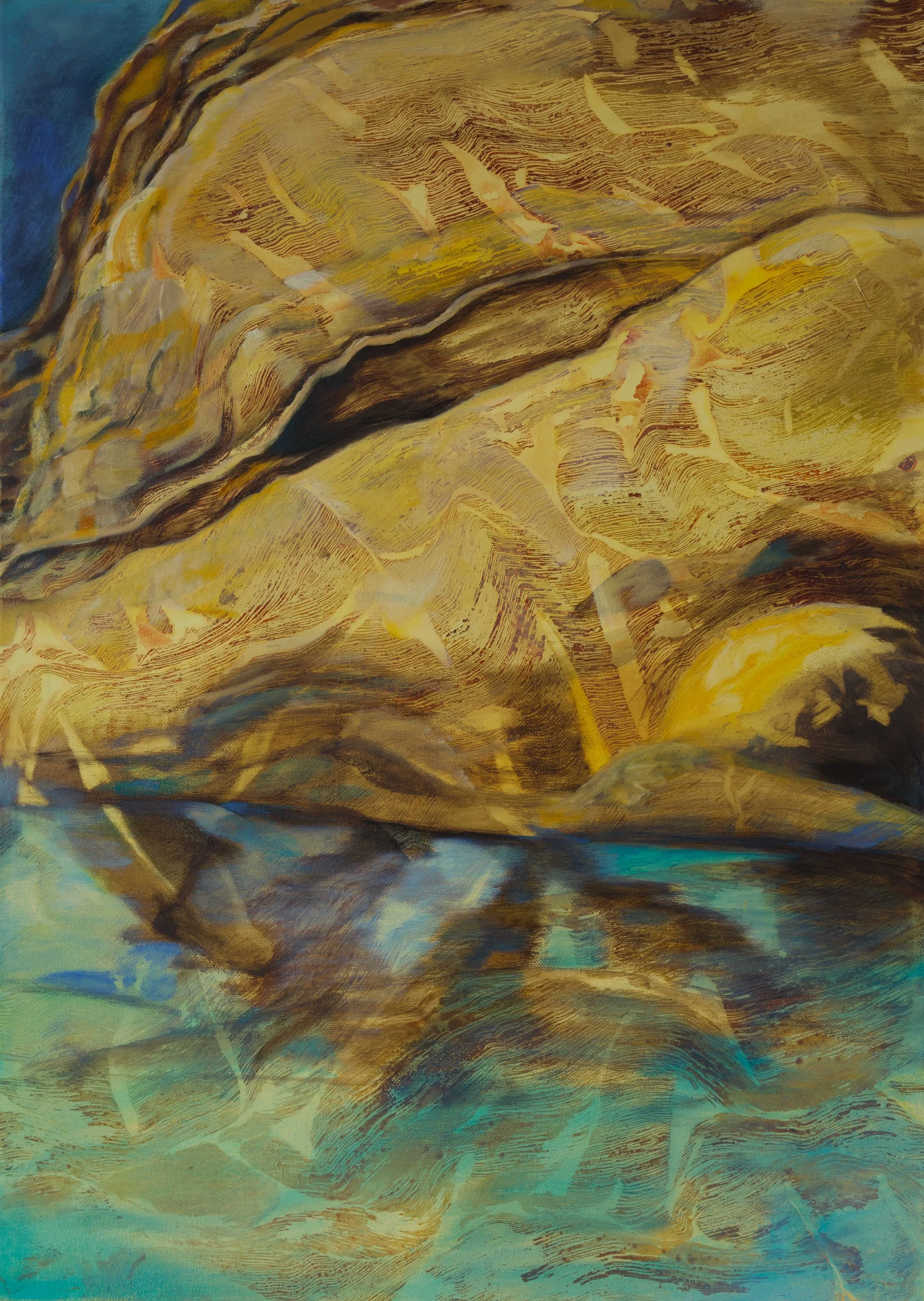 Morning in the Grotto, 2026
Oil and ink on canvas
71 × 51 cm
