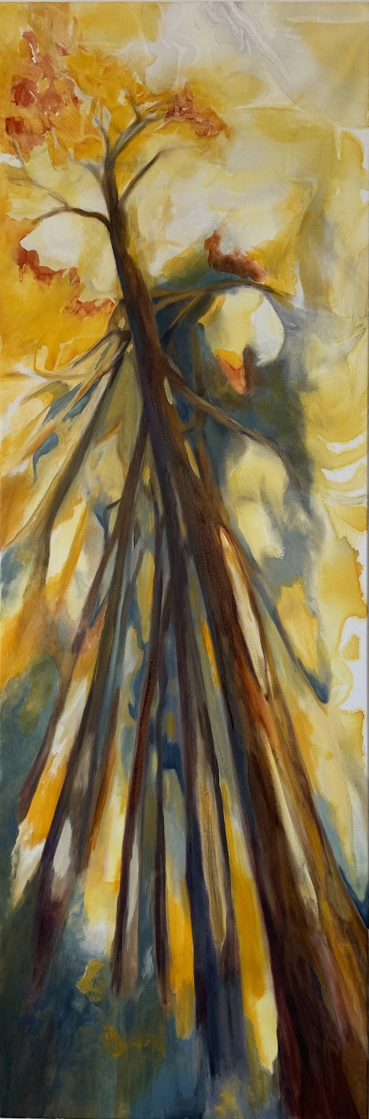A Web of Sunny Air, 2026
Oil and ink on canvas
122 × 41 cm