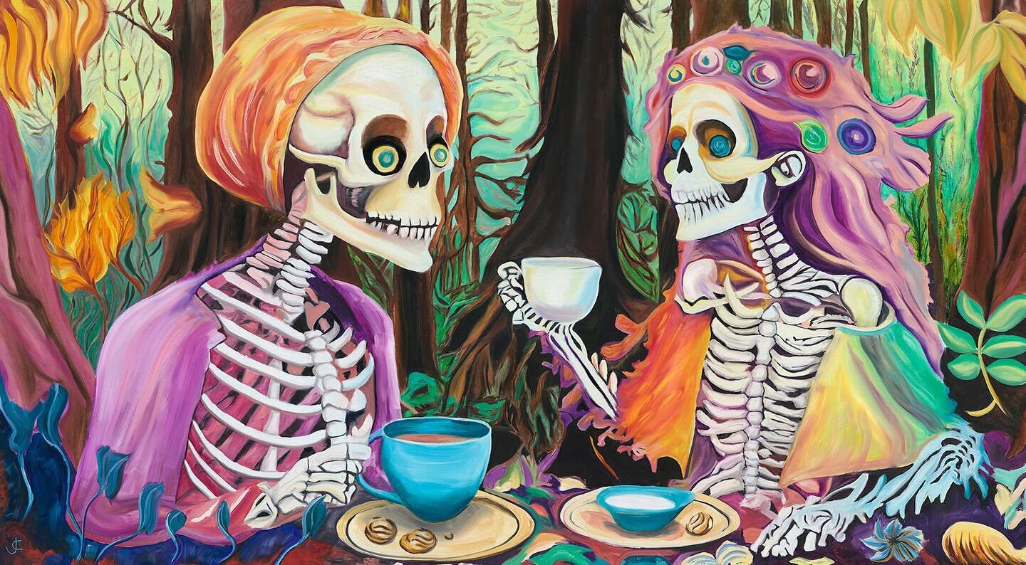 &lsquo;I Will Make You Tea&rsquo; - 2024, oil on canvas, 40x70 inches
.
What is left in a relationship when everything that can be removed is stripped away? What is left to hold on to? When removing the aesthetic of human beauty ideals, clothing, f