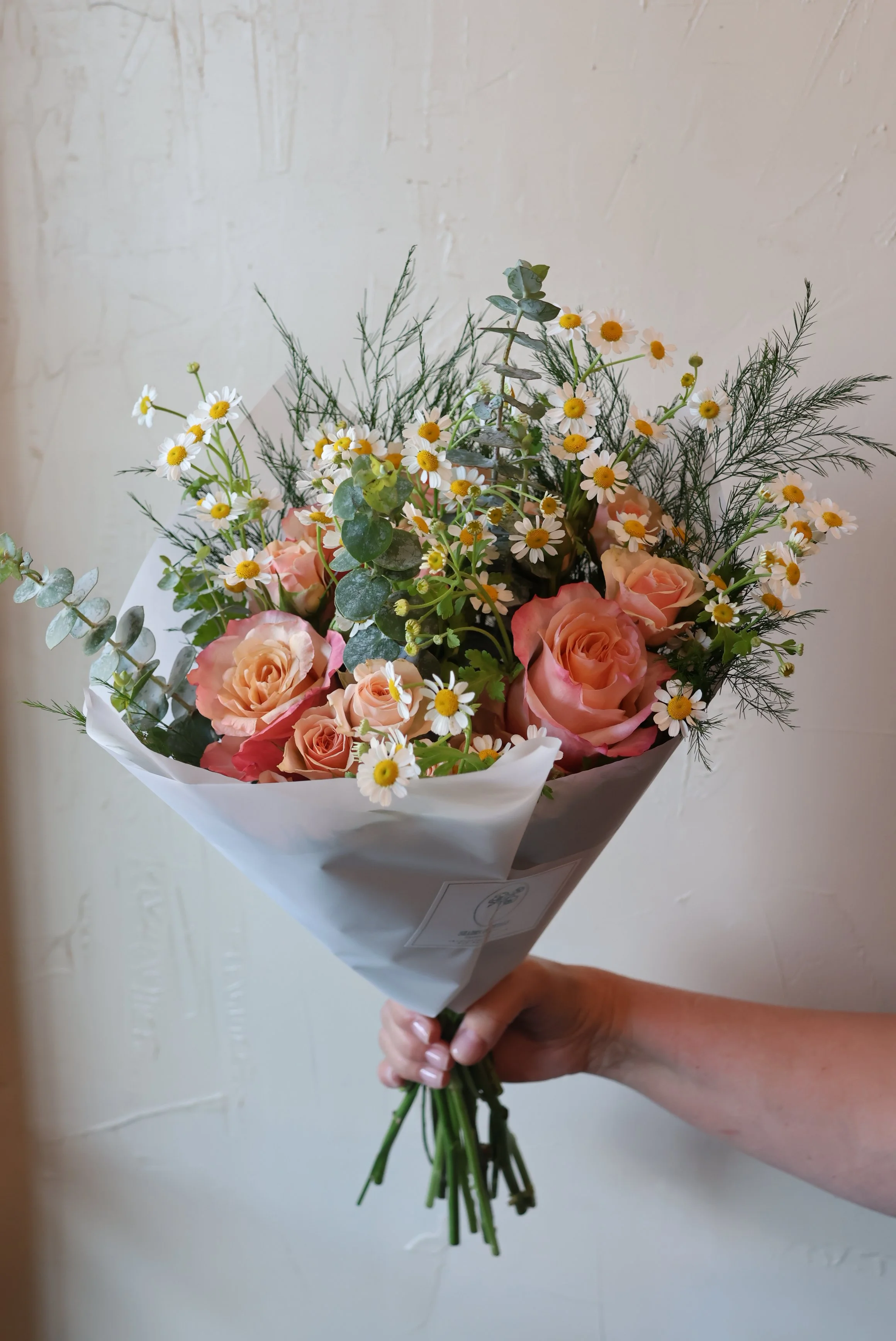 Mixed Rose Handtied Bouquet | Shades of Petals | Tarzana Flowershop