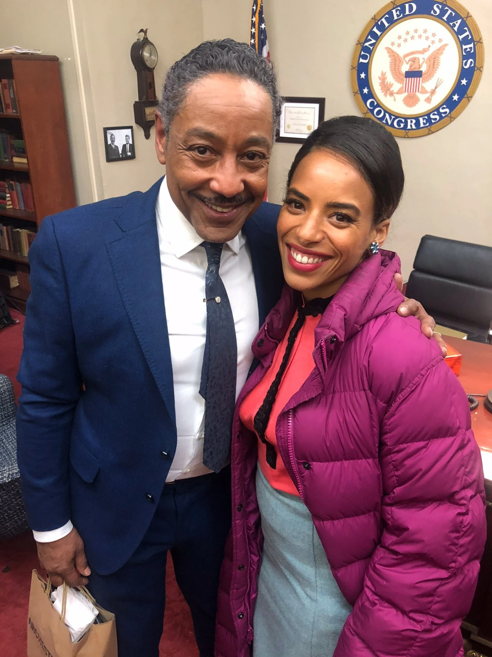 Secretary Patricia on Godfather of Harlem Tara Nicolas with Giancarlo Esposito