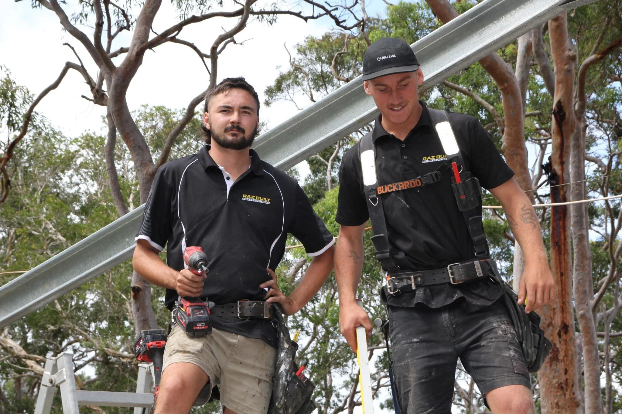 Owner of Raz Built Constructions doing carpenter work of a deck on the Central Coast.