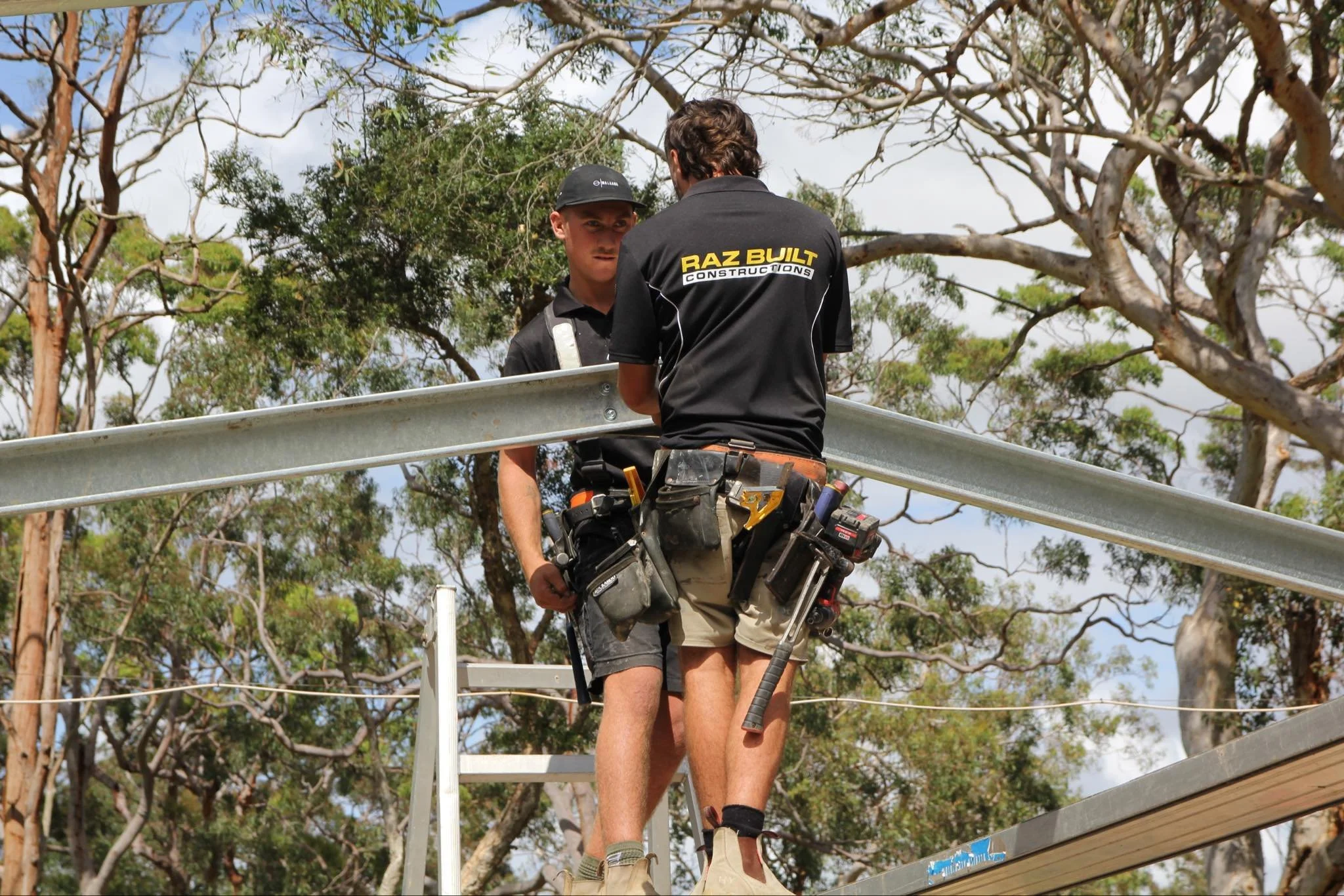 Owner of Raz Built Constructions doing carpenter work of a deck on the Central Coast.