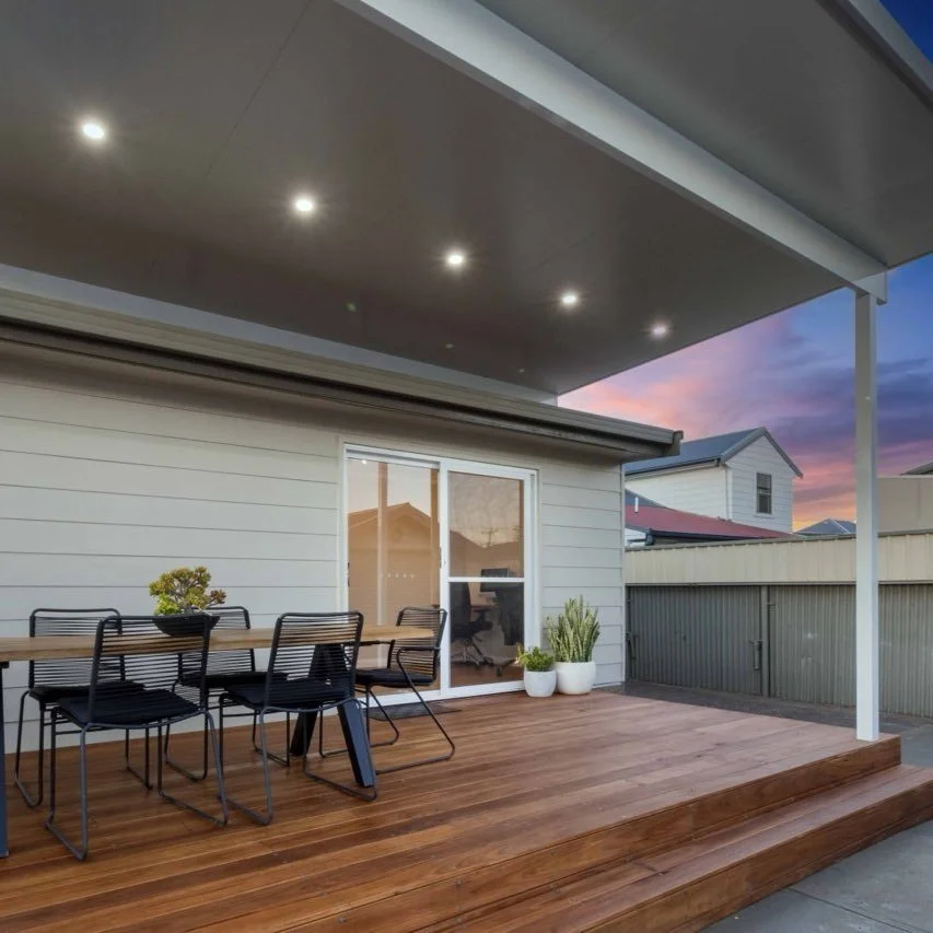 Owner of Raz Built Constructions doing carpenter work of a deck on the Central Coast.