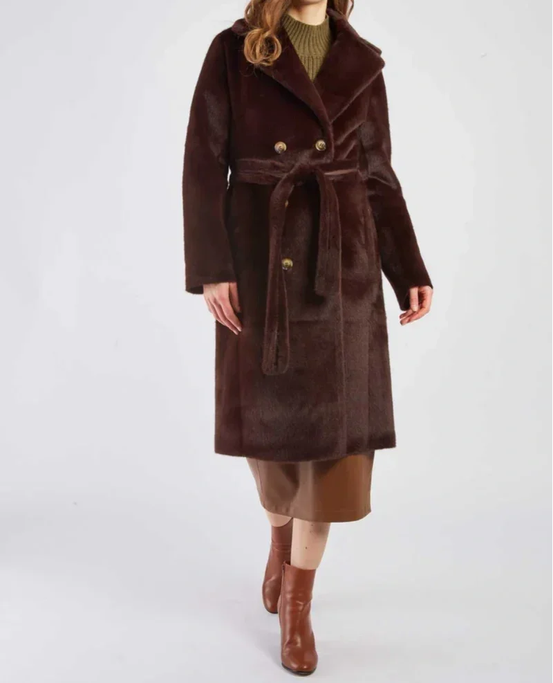 Abrigo largo reversible en ecopiel