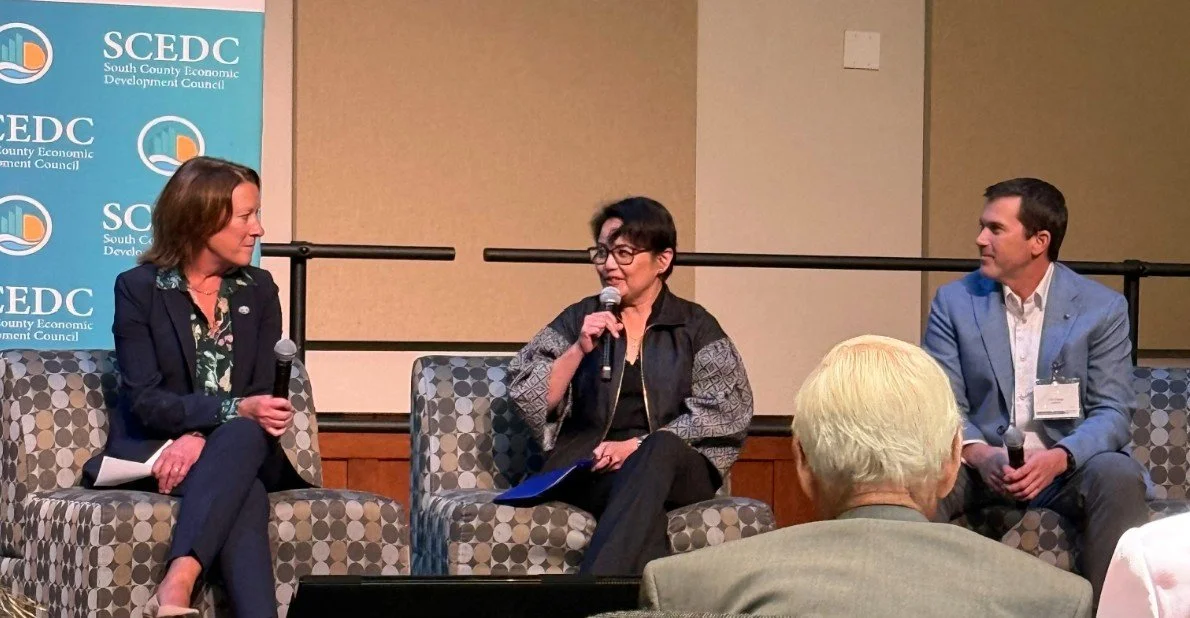 Clarissa Falcon speaking on a panel