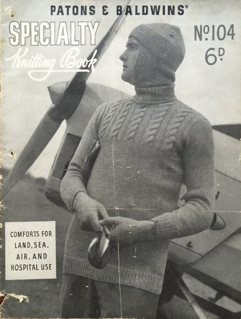 Patons &amp; Baldwins Specialty Knitting Book No. 104 — Aran-Style Sweater, 1940s