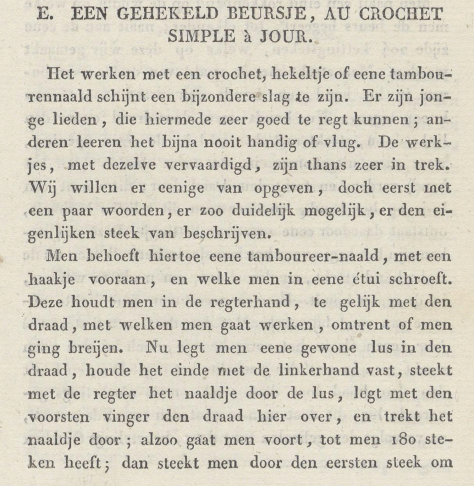 Pénélope 1823 — Early Dutch Crochet Instructions
