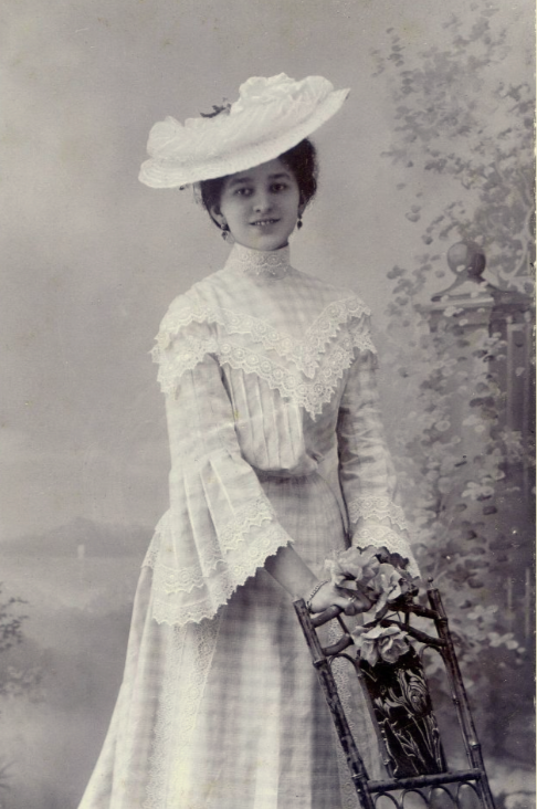 Edwardian Lace Fashion — High-Neck Blouse and Long Skirt