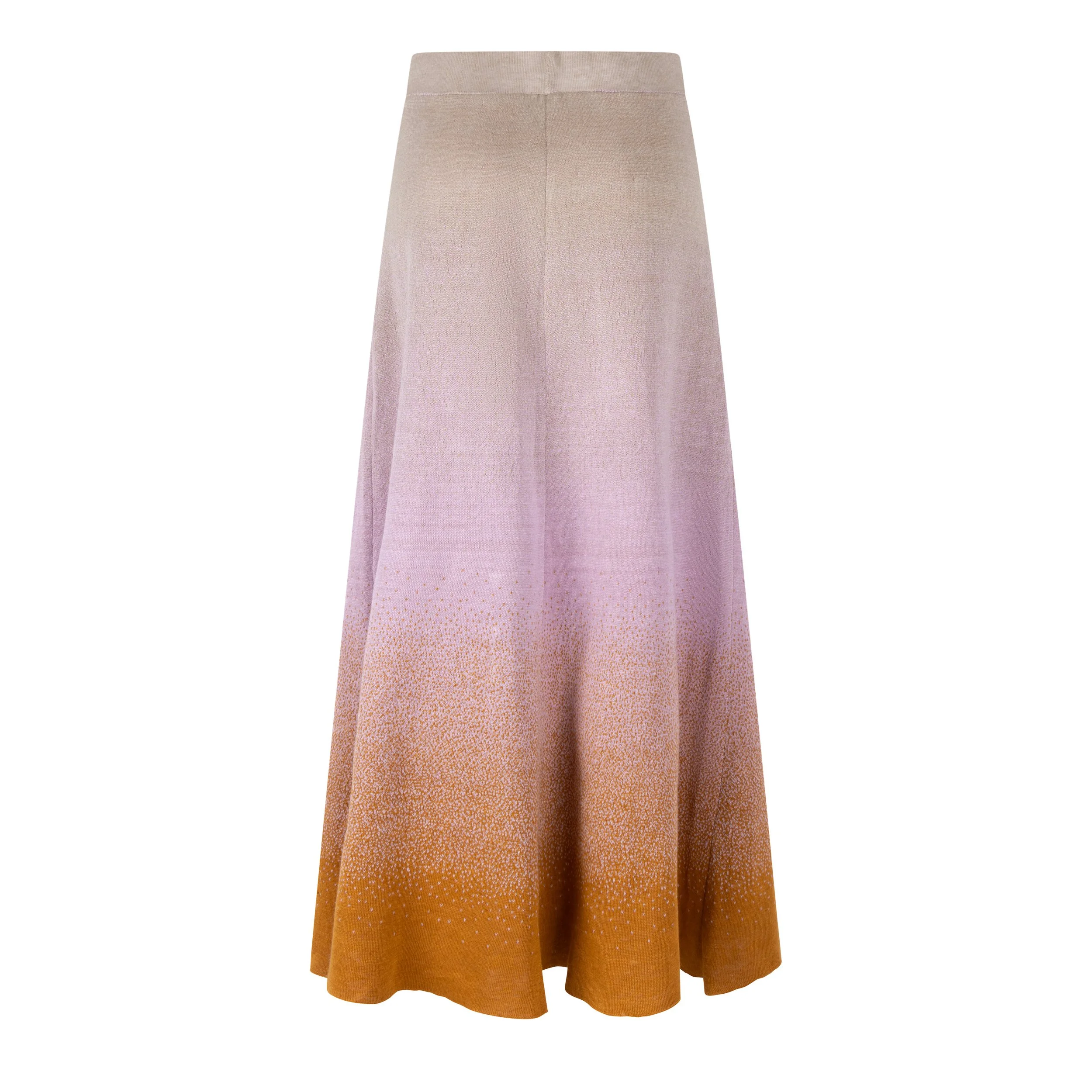Back view of Sunset – Bali, revealing the graceful drape and harmonious colour transition of the signature gradient knit.