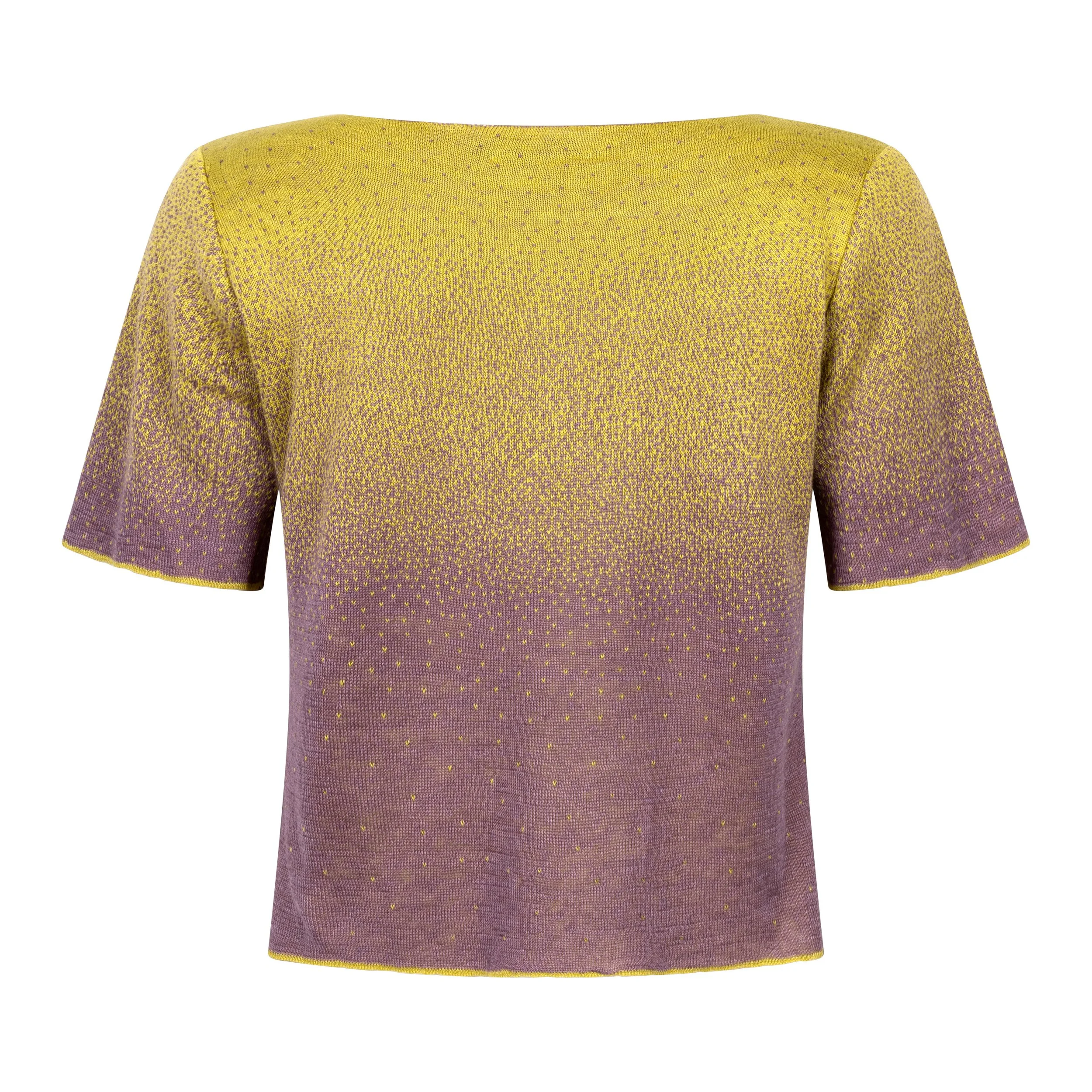 Back view of Sunset – Ibiza, revealing the graceful drape and subtle colour transition of the signature gradient knit.
