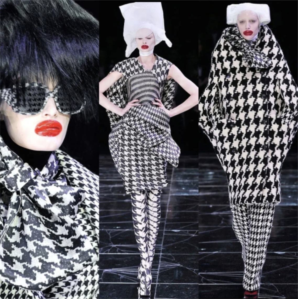 Alexander McQueen runway collection featuring oversized reinterpretations of the houndstooth pattern