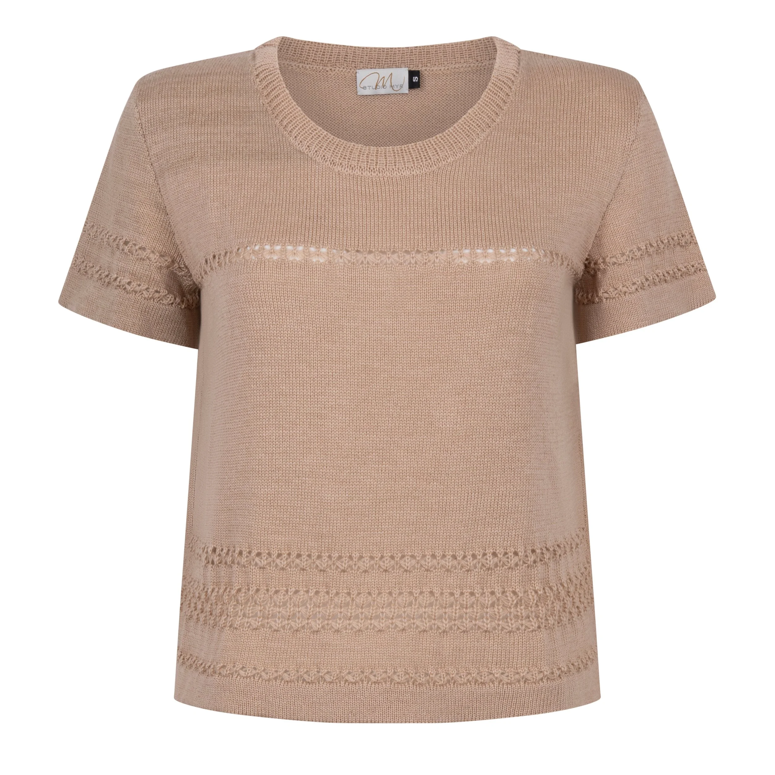 Merino Lace Knit Tee – Honey