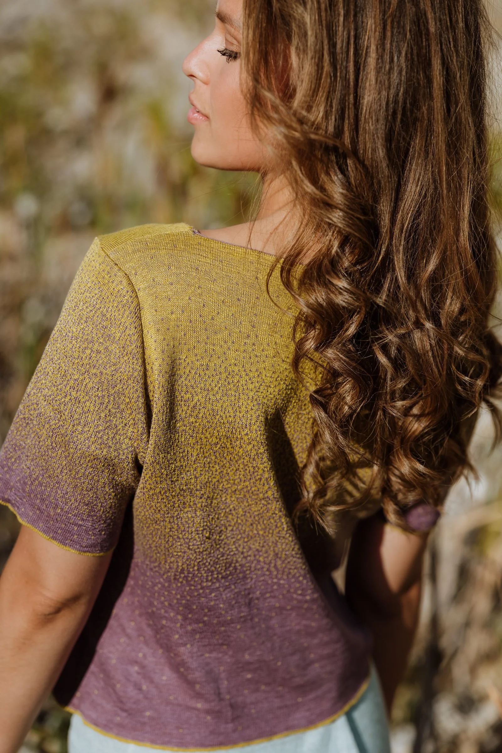 Back detail of Ibiza gradient knit tee