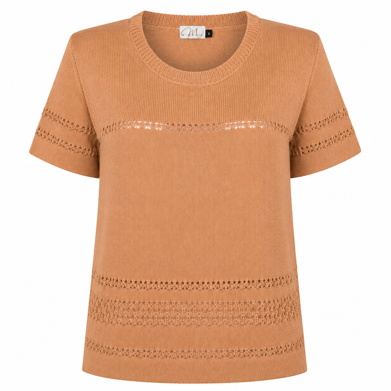 Merino Lace Knit Tee – Honey