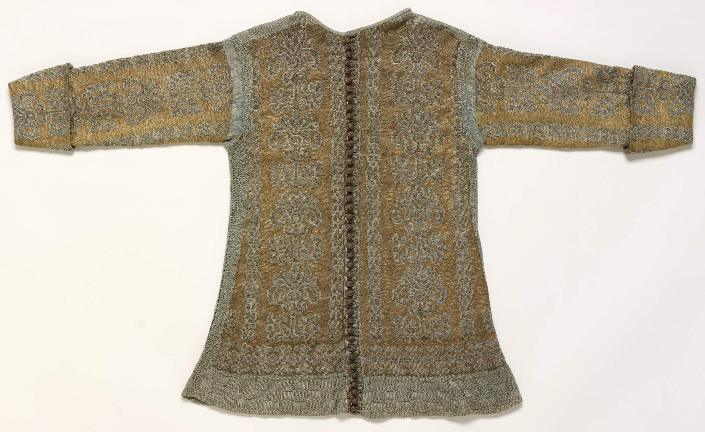 Seventeenth-century knitted jacket from Italy, illustrating the refinement, durability, and continuity of early textile craftsmanship