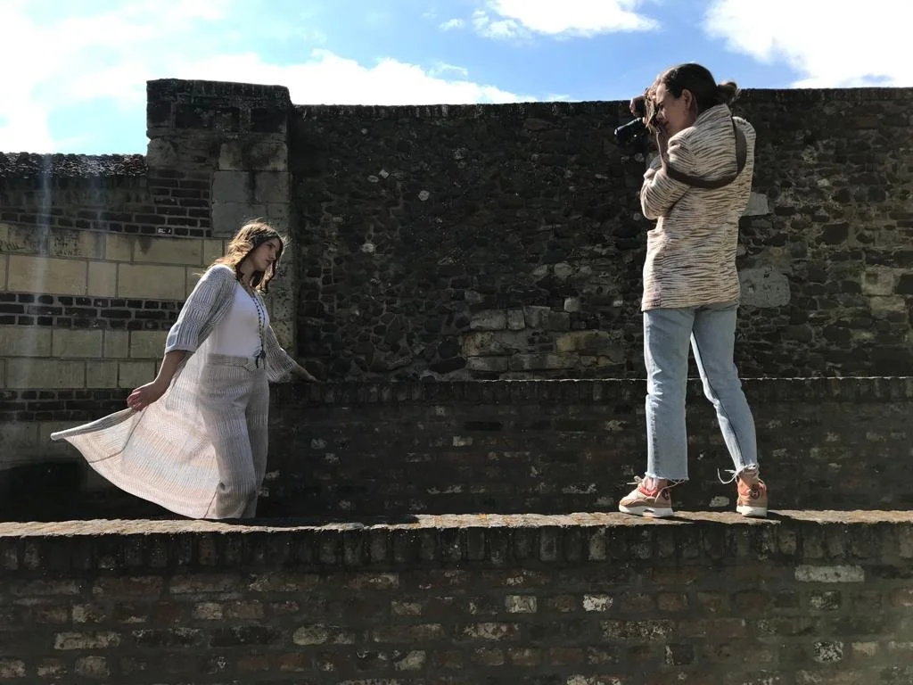 Photographer Rowena Rutten capturing movement and atmosphere for Studio Myr during an on-location shoot, translating material and form into visual language