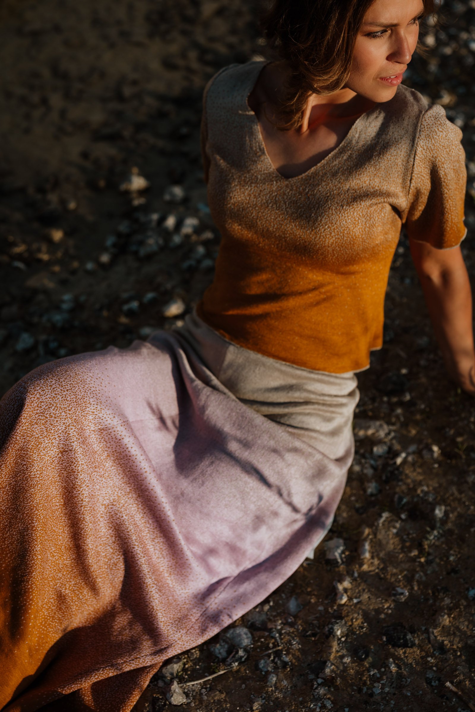 Bali gradient maxi skirt combined with matching tee