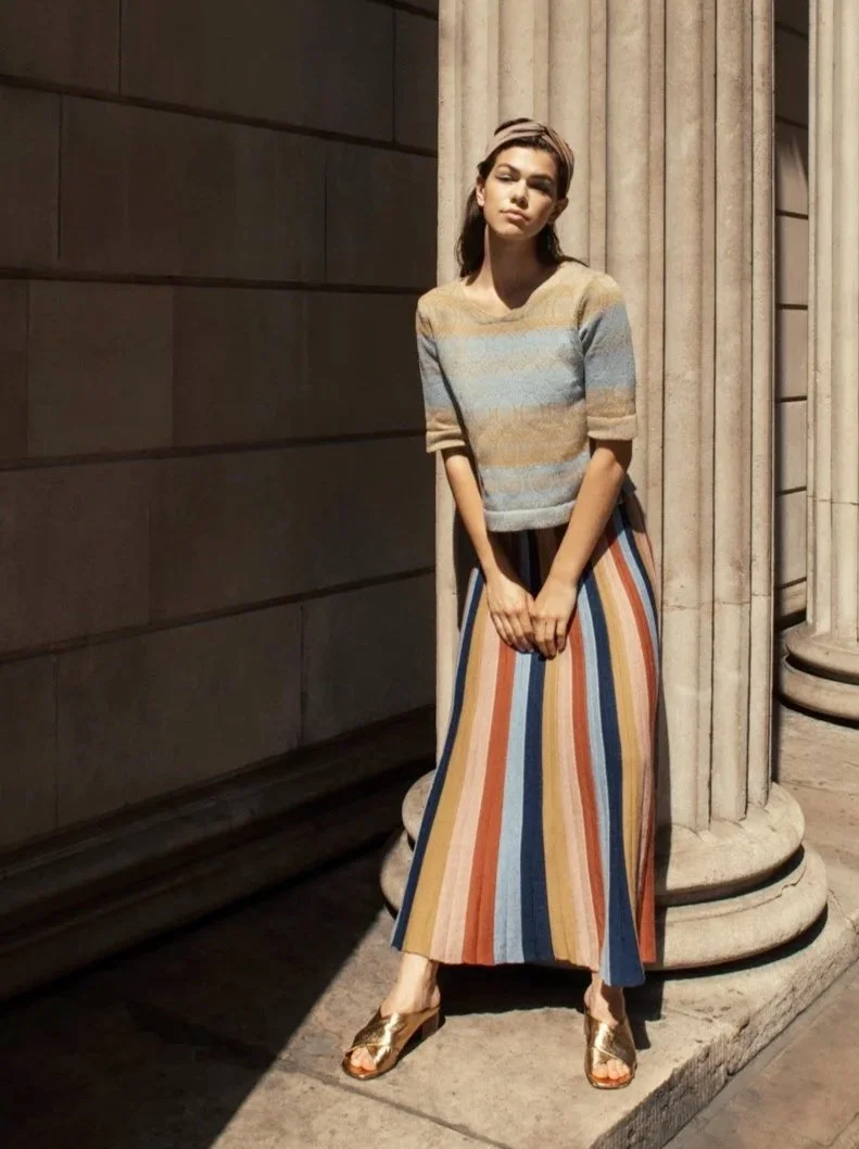Denîmes Maxi Skirt – Pleated Pima Cotton Knit | Studio Myr