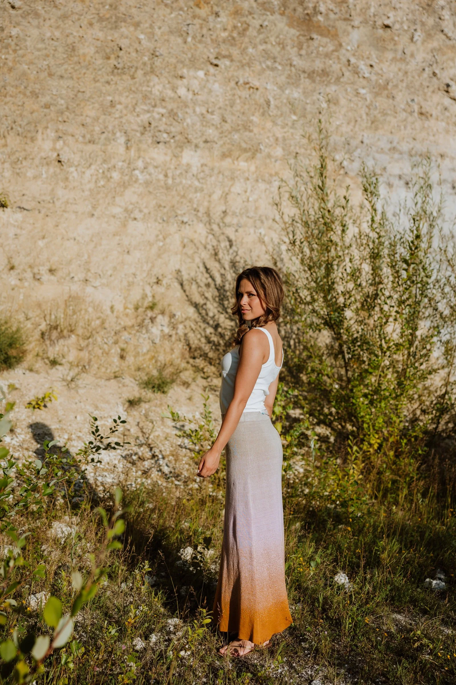 Double knit cotton gradient maxi skirt Bali by Studio Myr
