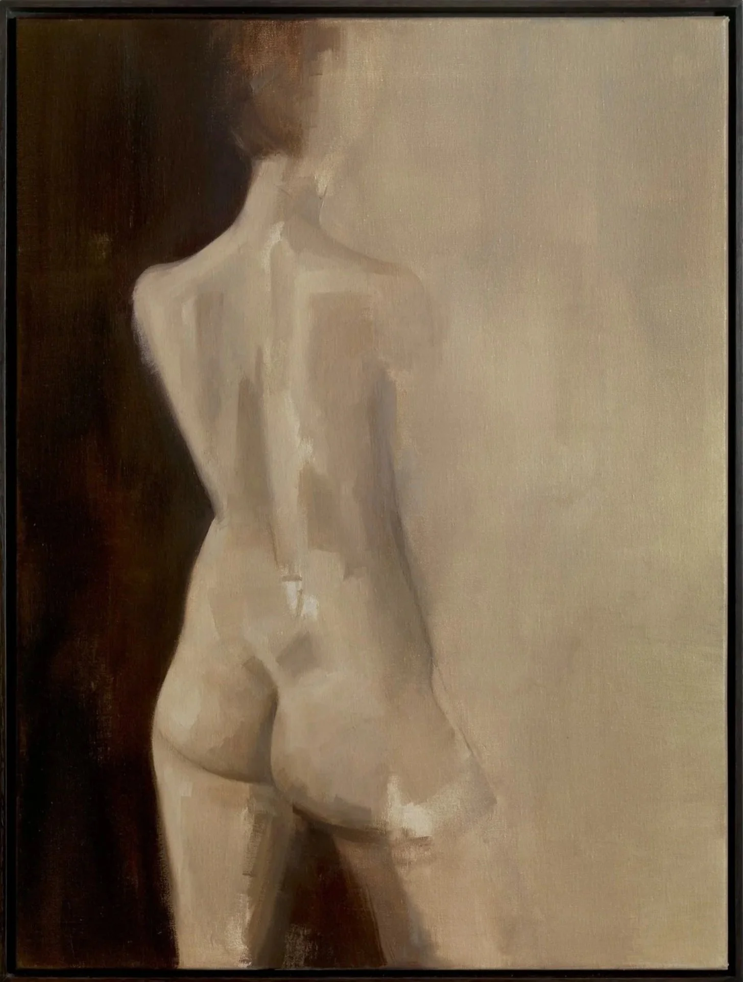 Oil painting of nude female from behind by Teniqua Crawford