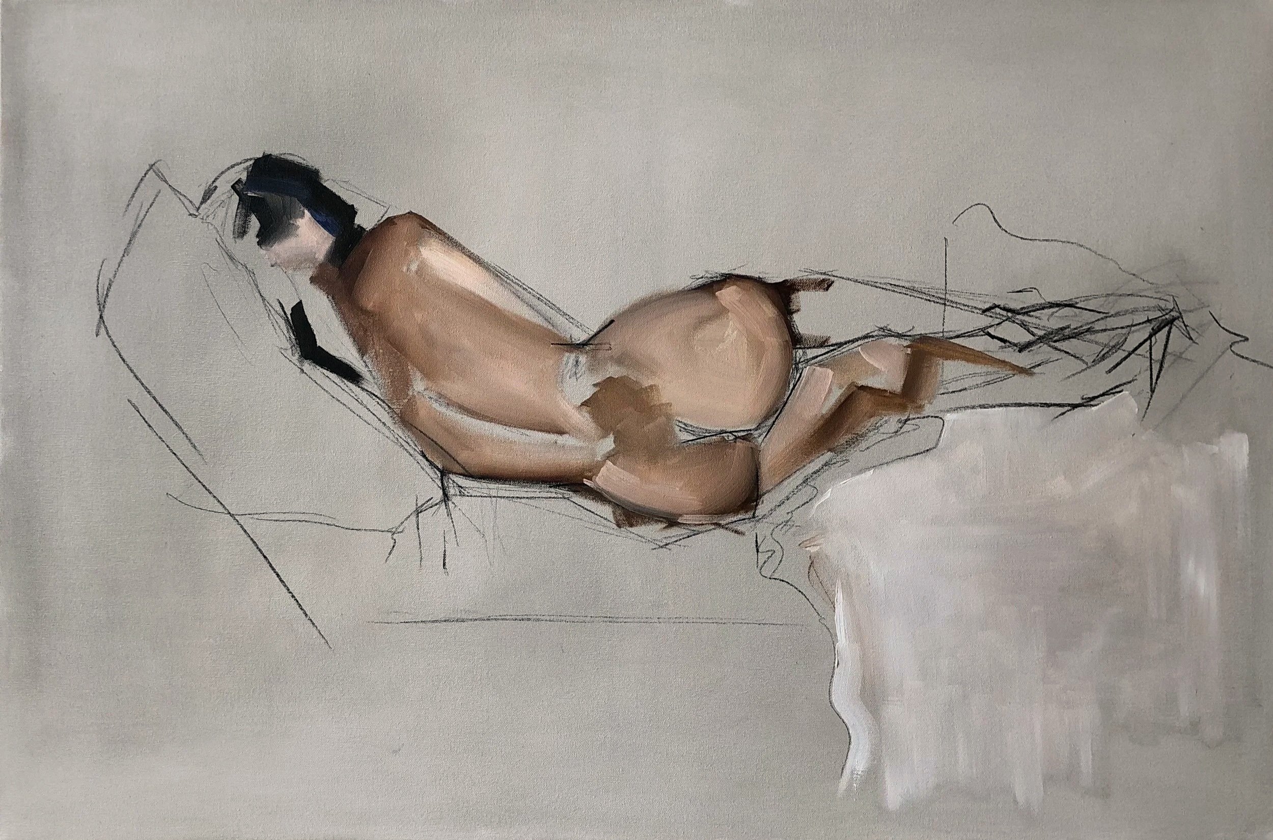 ORIGINAL NUDE, Oil on Linen, 91 x 61 cm